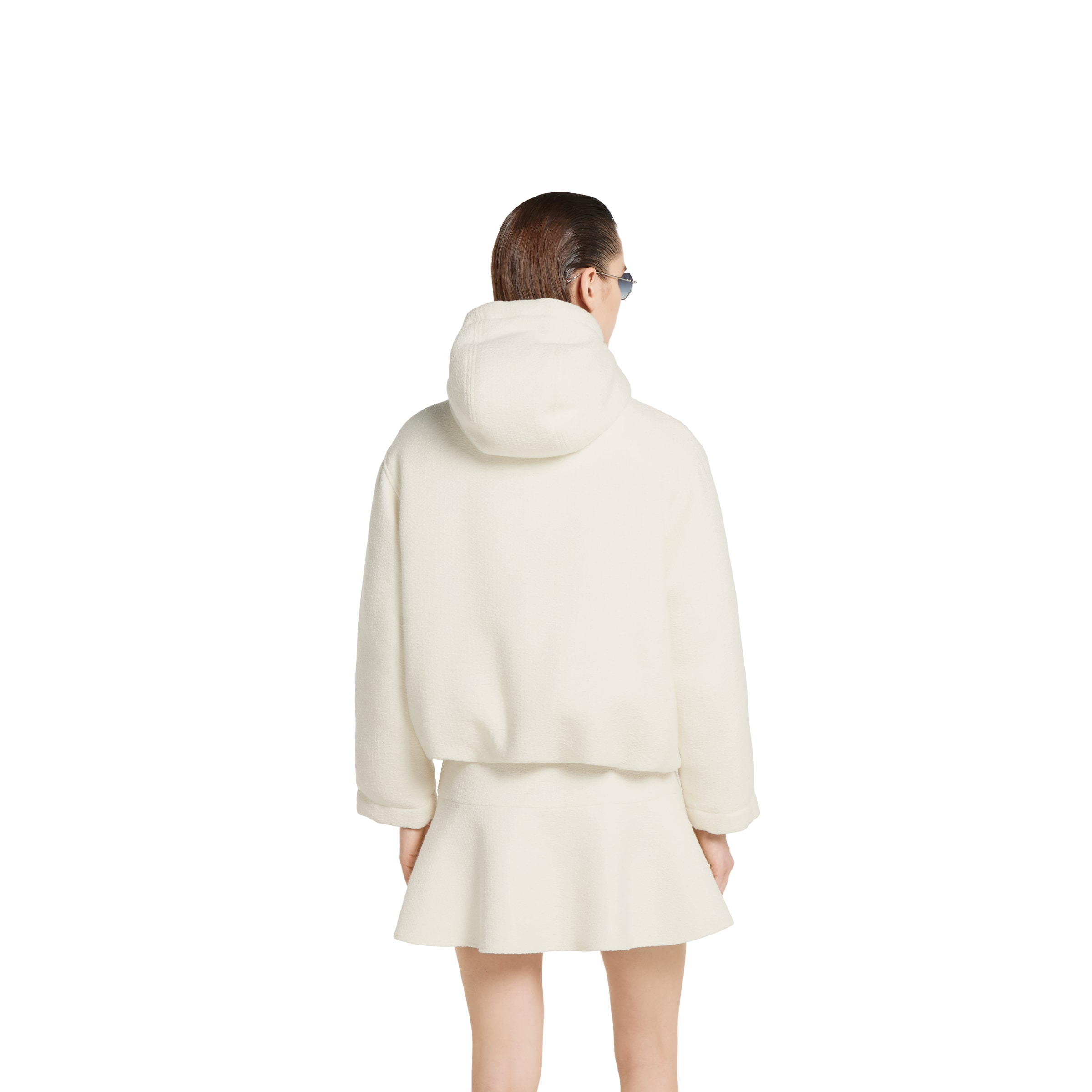 Wool bouclé jacket with logo - 4