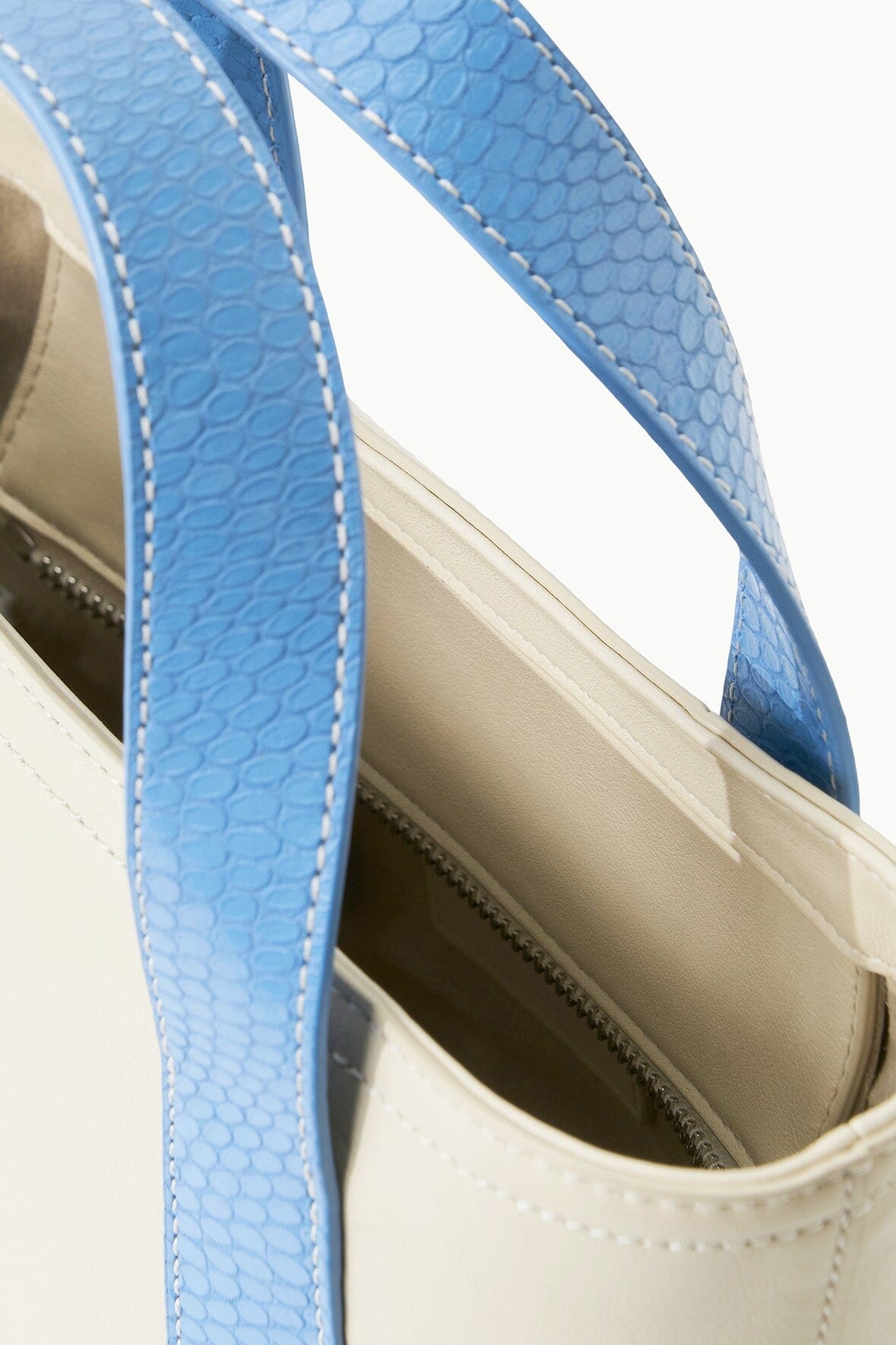 STAUD CUSTOM ALLORA MINI TOTE CREAM STAUD BLUE - 4
