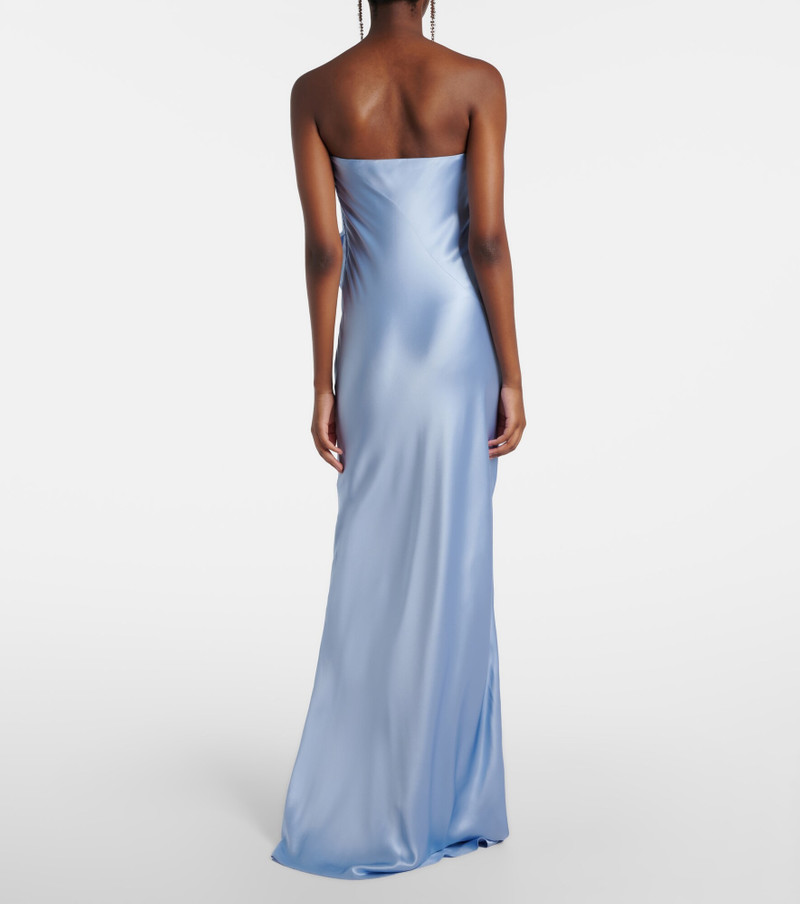Draped silk charmeuse bustier gown 3