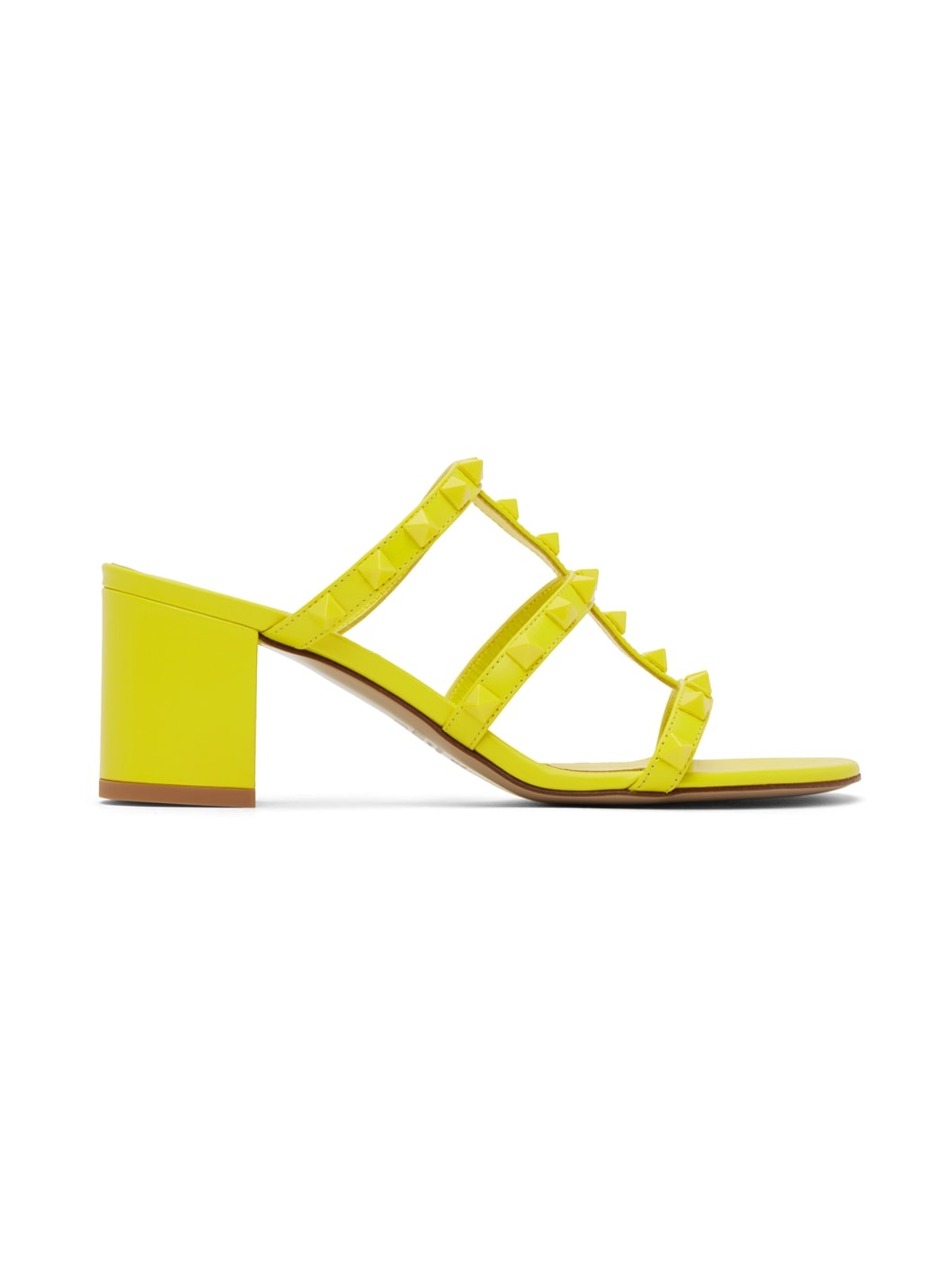 Valentino Garavani Yellow Rockstud Heeled Sandals