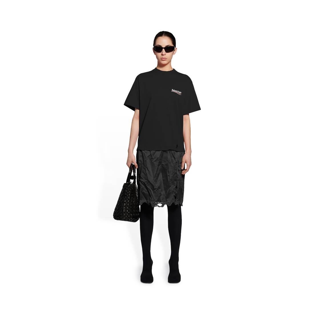 Women's Political Campaign Slip Dress T-shirt in Black - 2