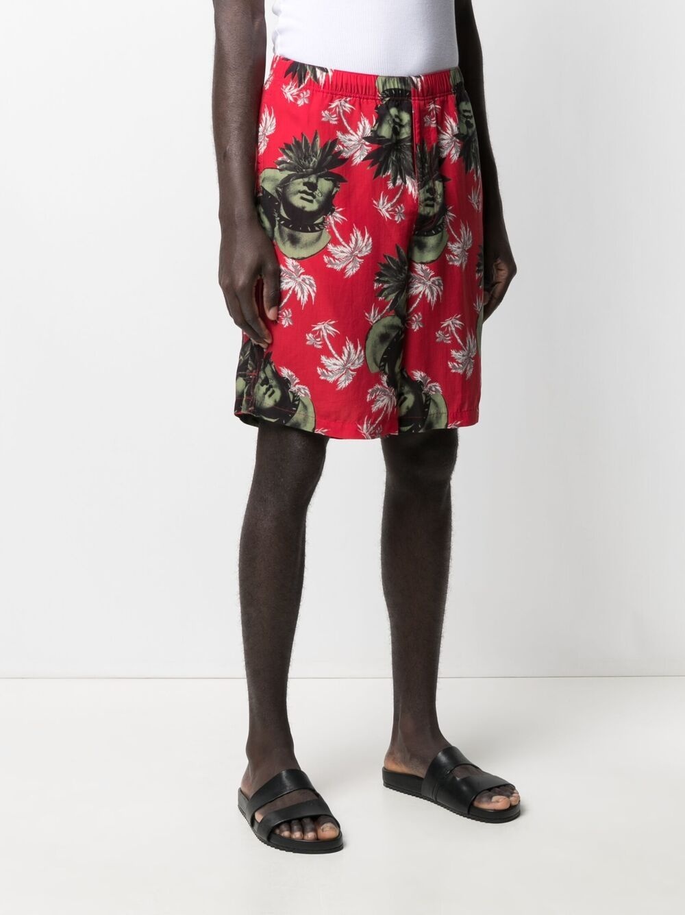 graphic-print track shorts - 3