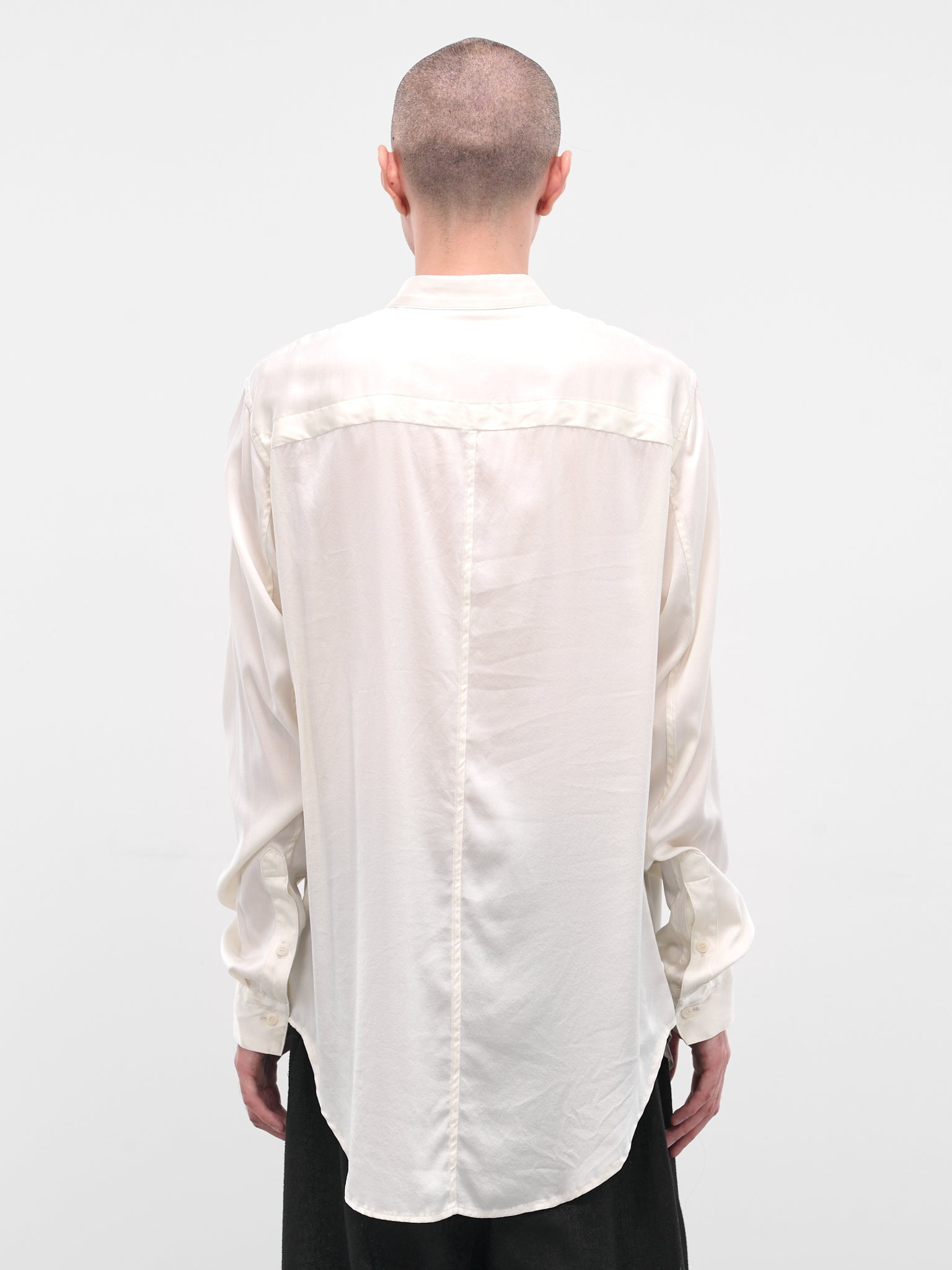 Off-White Silk Button-Up Shirt - 3