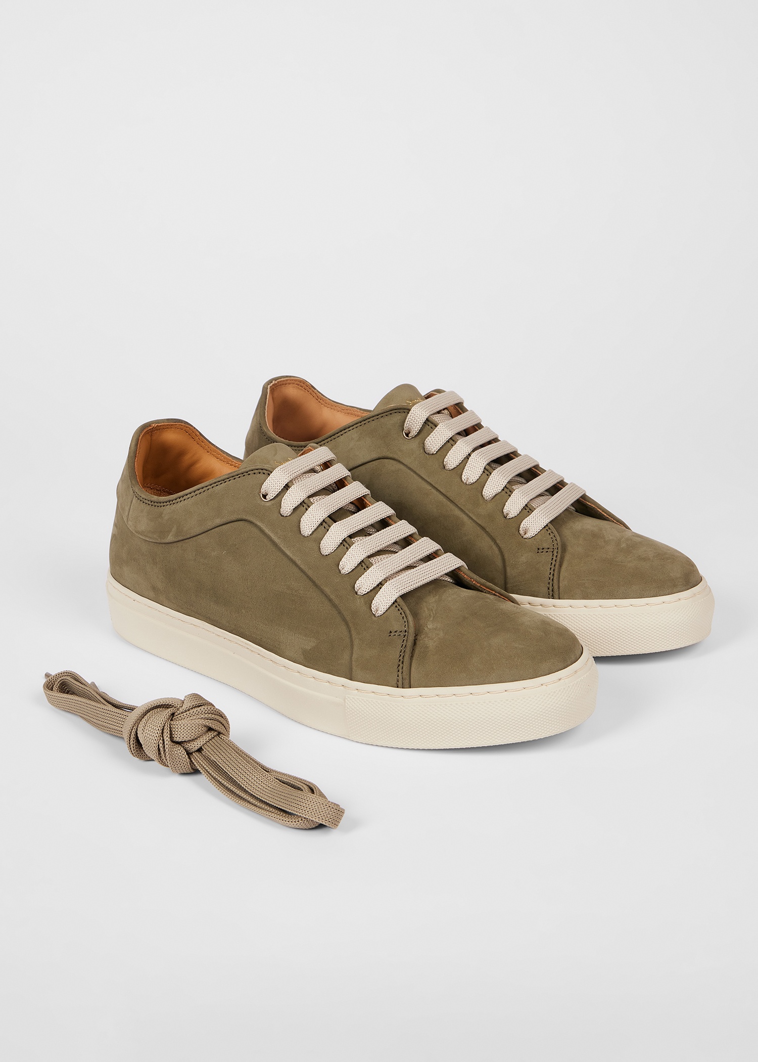 Sage Green Nubuck 'Basso' Trainers - 2