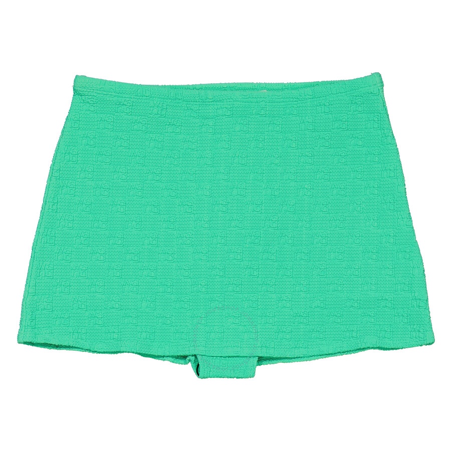 T by Alexander Wang Ladies Mint Julep All Over Logo Mini Skirt - 1