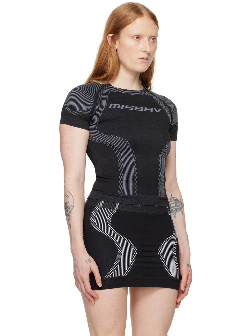 Black Jacquard Sport Top - 2