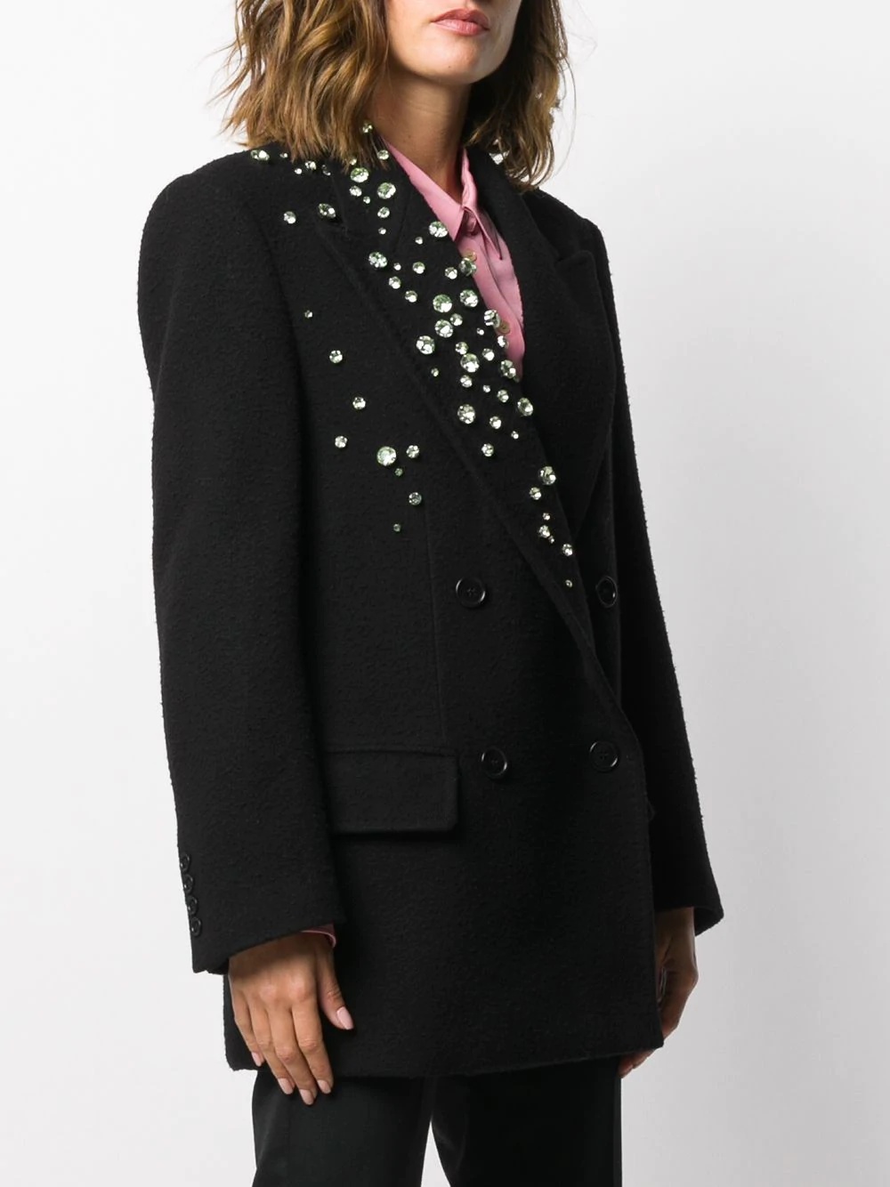 crystal-embellished blazer - 3