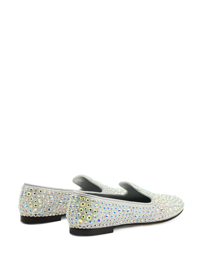 Evangeline rhinestone-embellished leather loafers 3