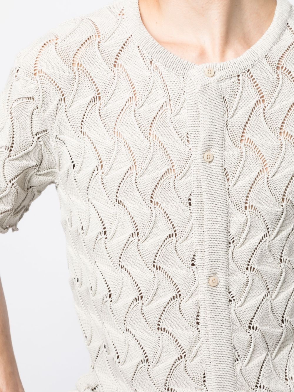 Wave short-sleeve cotton cardigan - 5