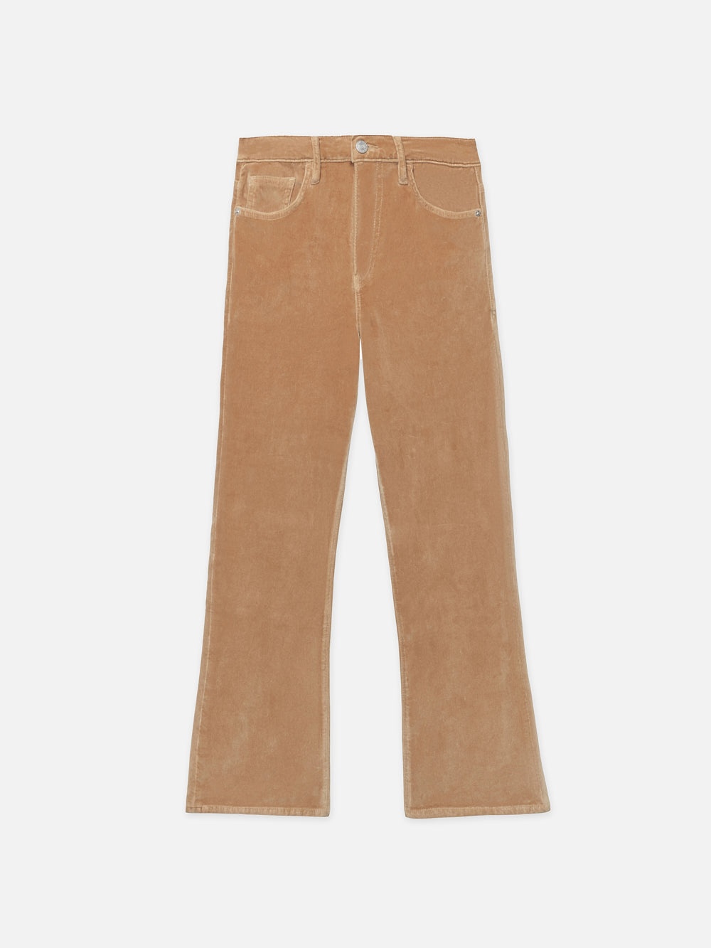 Le Crop Mini Boot Velveteen in Camel - 1