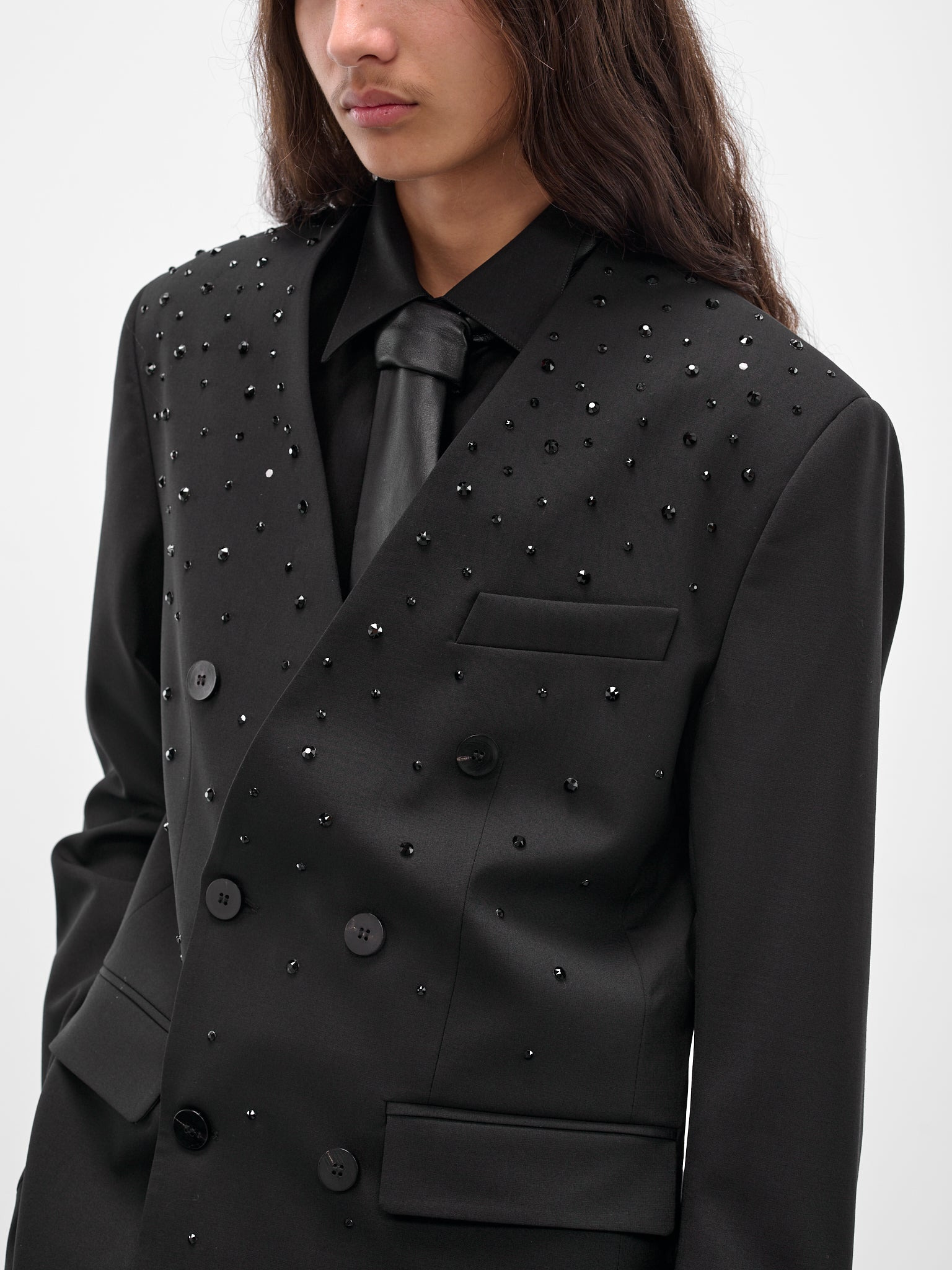 Swarovski Embellished Double-Breasted Blazer - 5