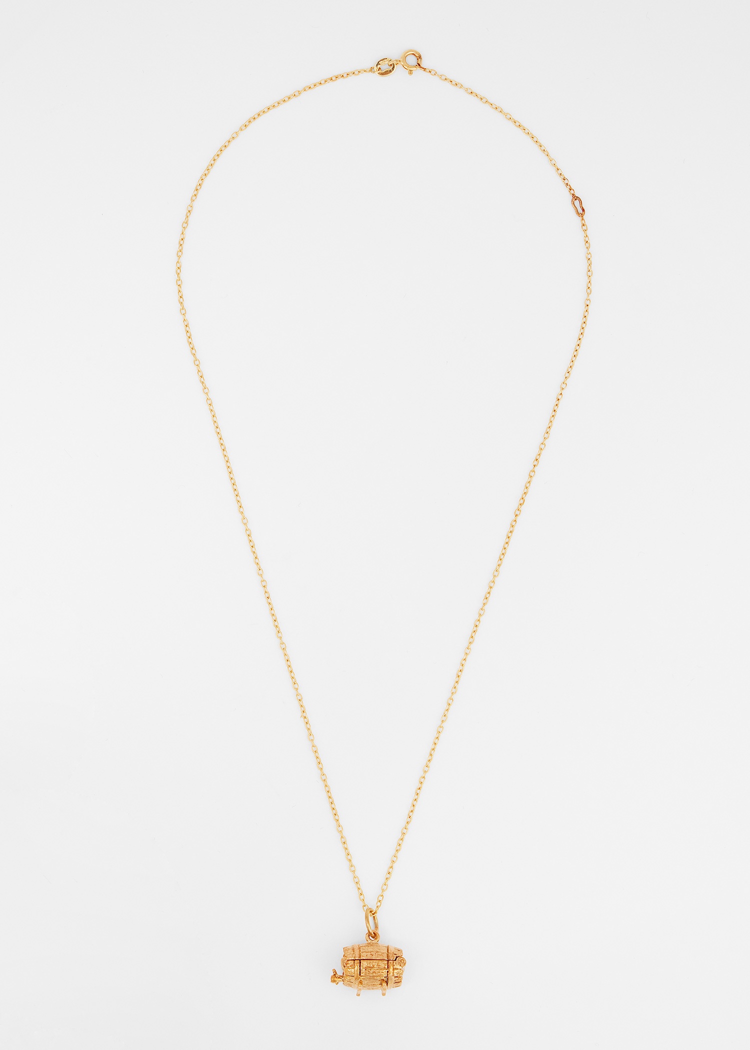 'Articulated Gold Wine Barrel with Man & Bottle' Necklace by Baroque Rocks - 3