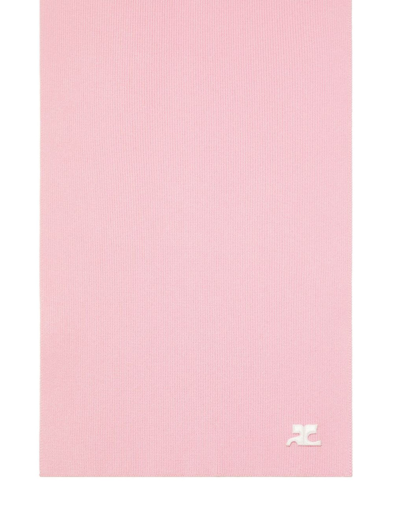 logo-embroidered knitted scarf 3