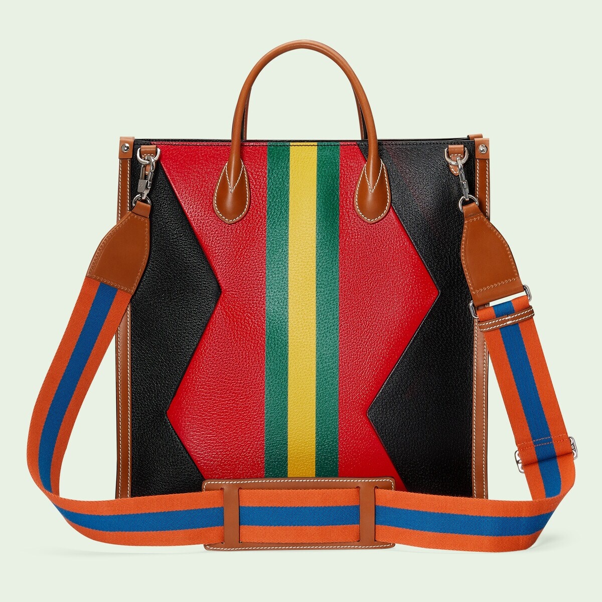 Zig-zag medium tote bag with Web - 5