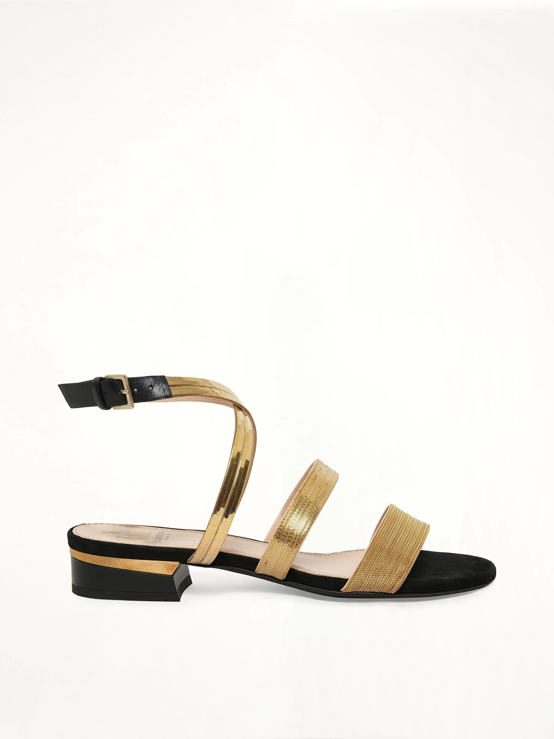 Flat Sandal W/ Chain in Black - 1