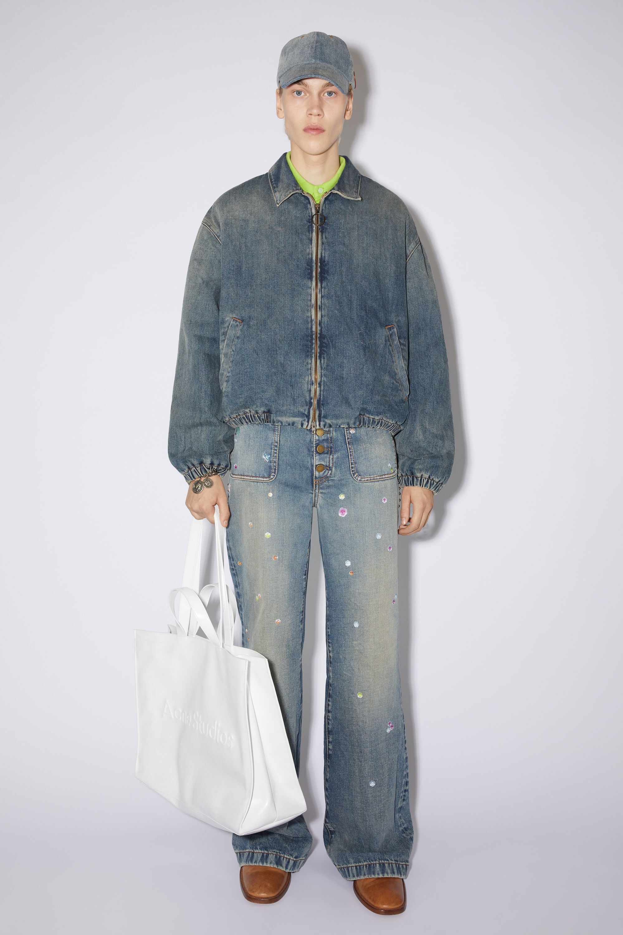 Denim padded jacket - Mid Blue - 2