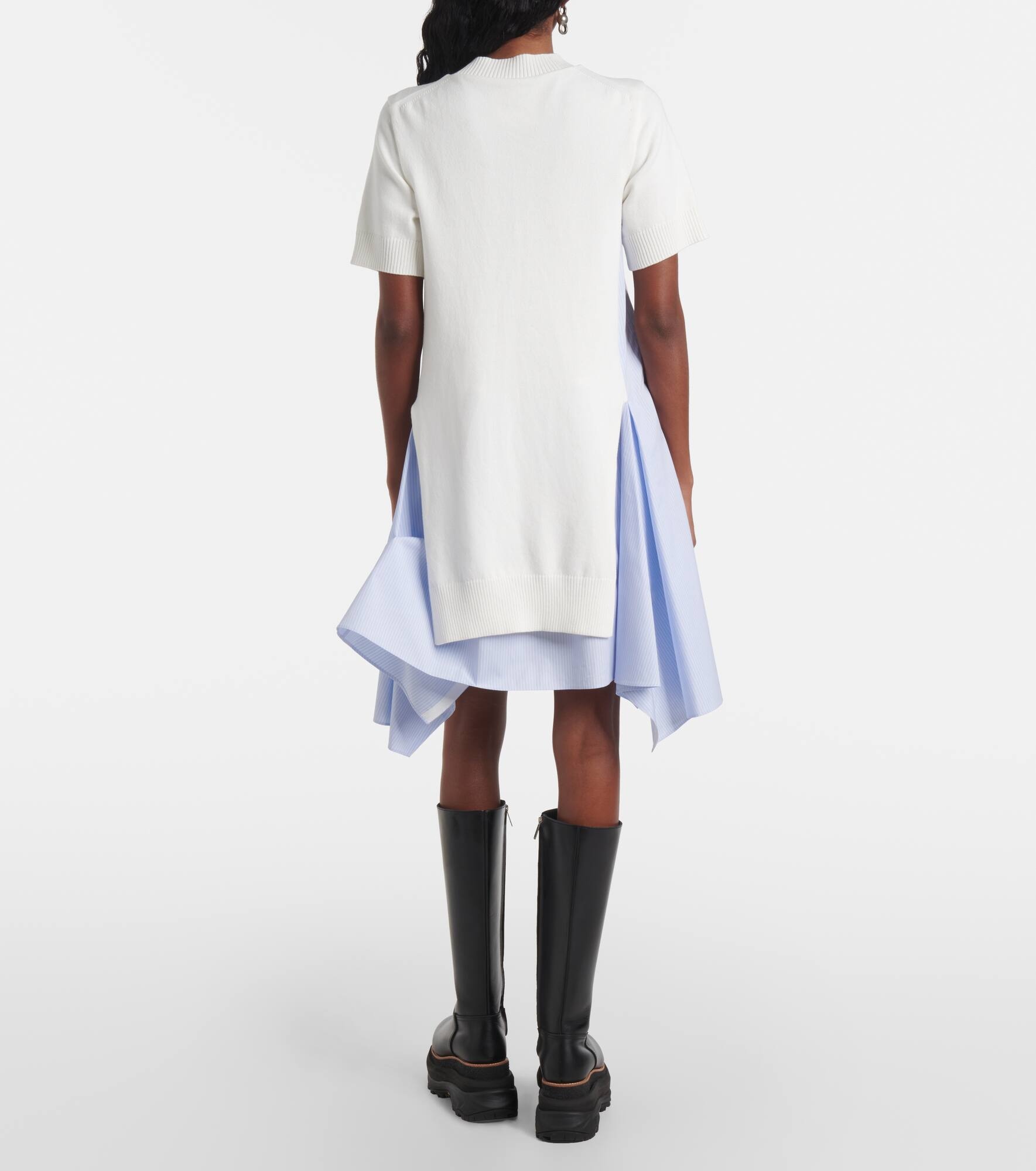 Striped cotton-blend poplin midi dress - 3