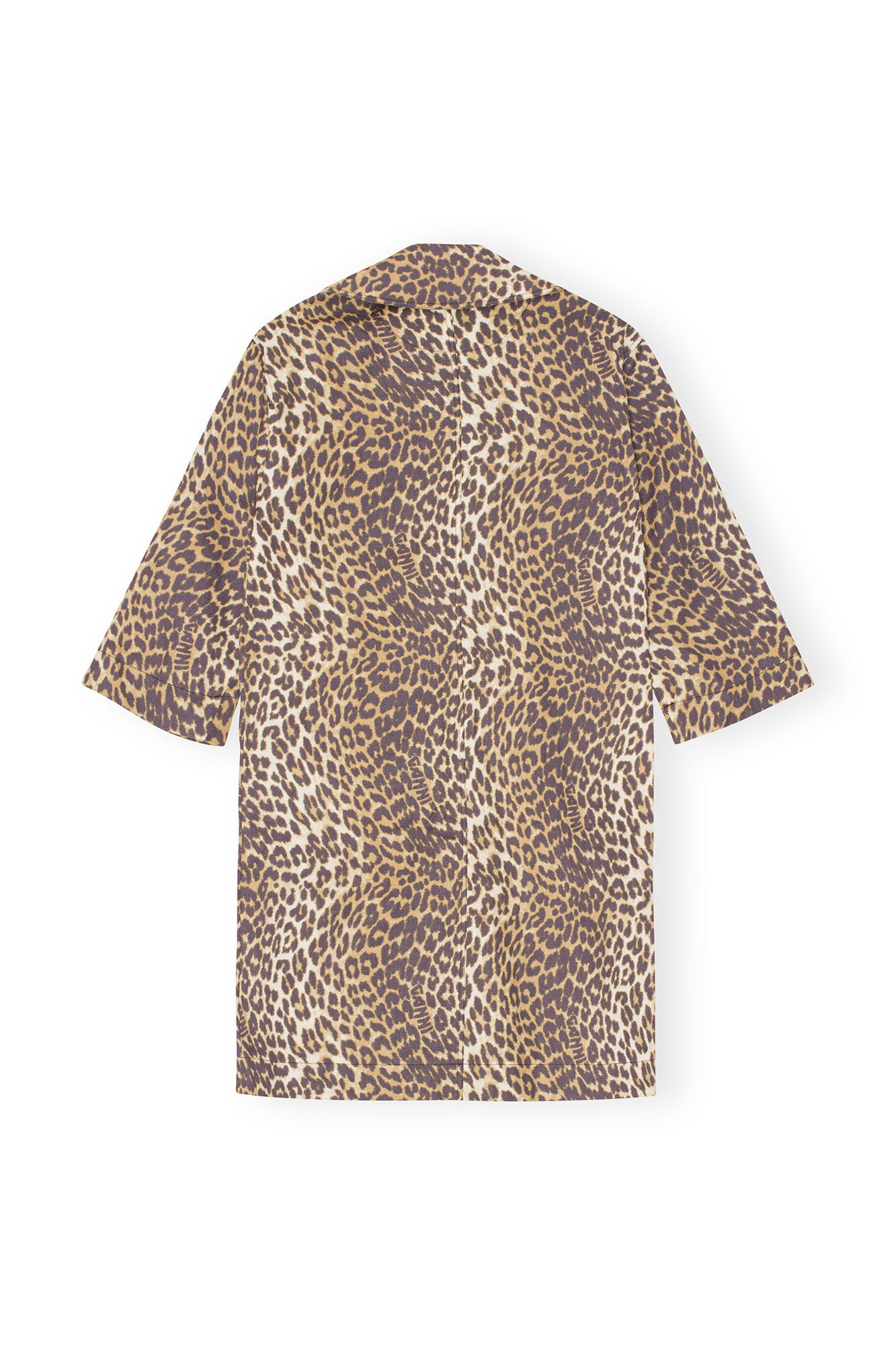 LEOPARD PRINTED CANVAS COAT - 2