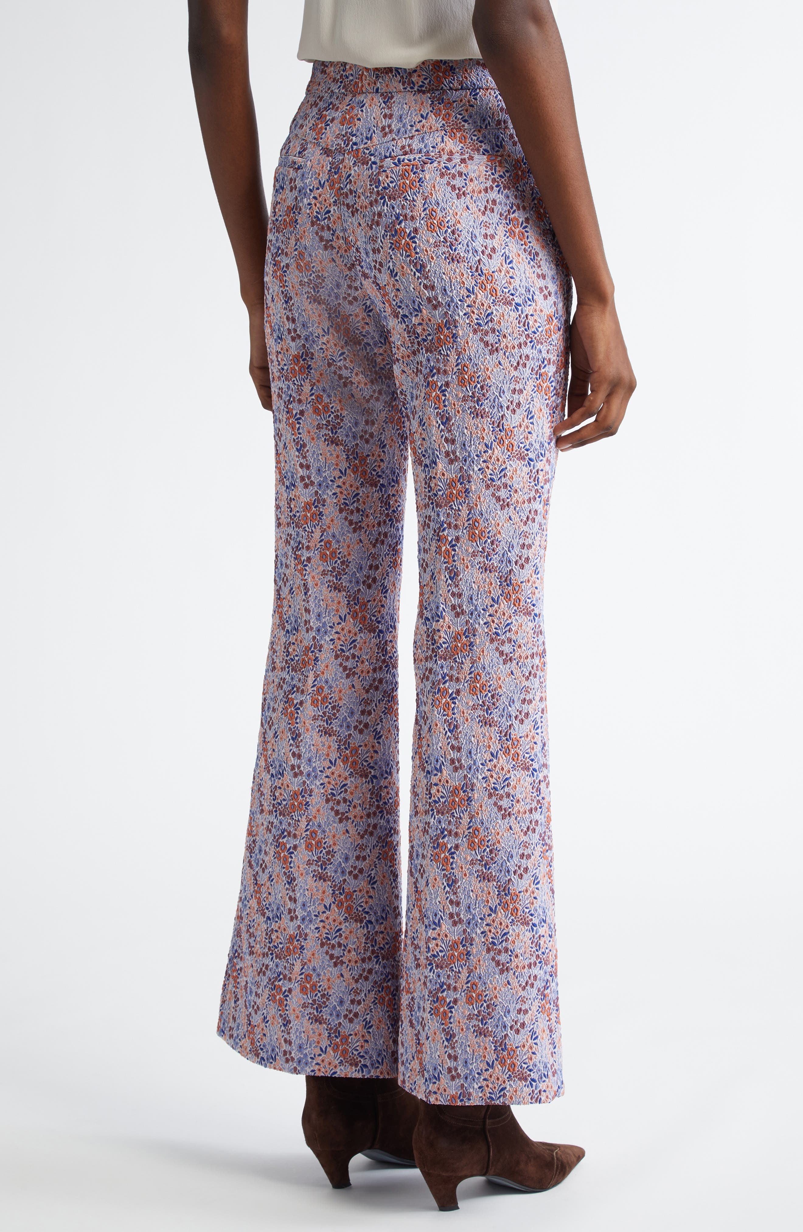 Etro Ditsy Floral Jacquard Trousers in Multicolor Azure Base at Nordstrom - 3