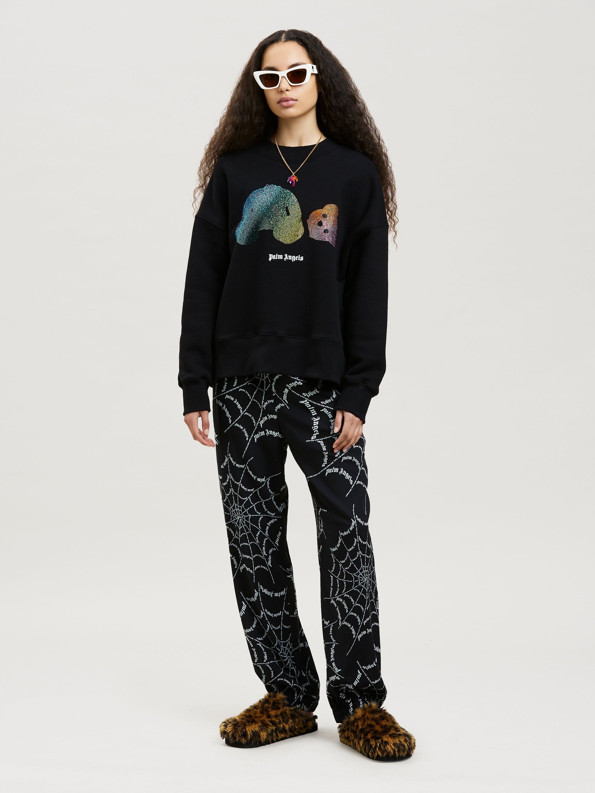 RAINBOW RHINESTONES BEAR SWEATSHIRT - 2