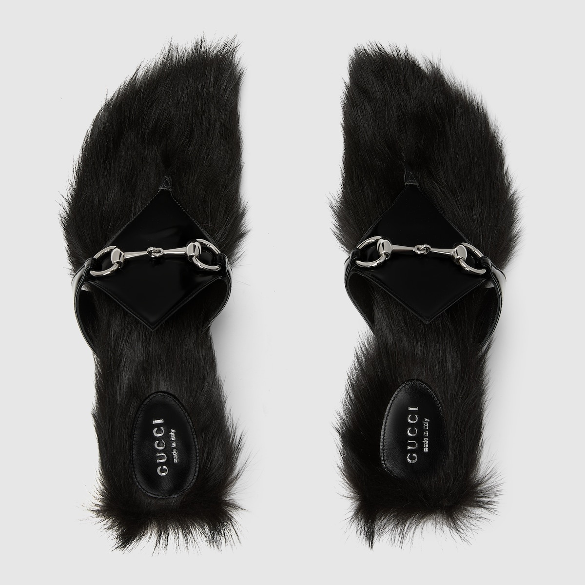 Faux Fur Fluffy Heels Slippers Gucci Horsebit Leather Thong