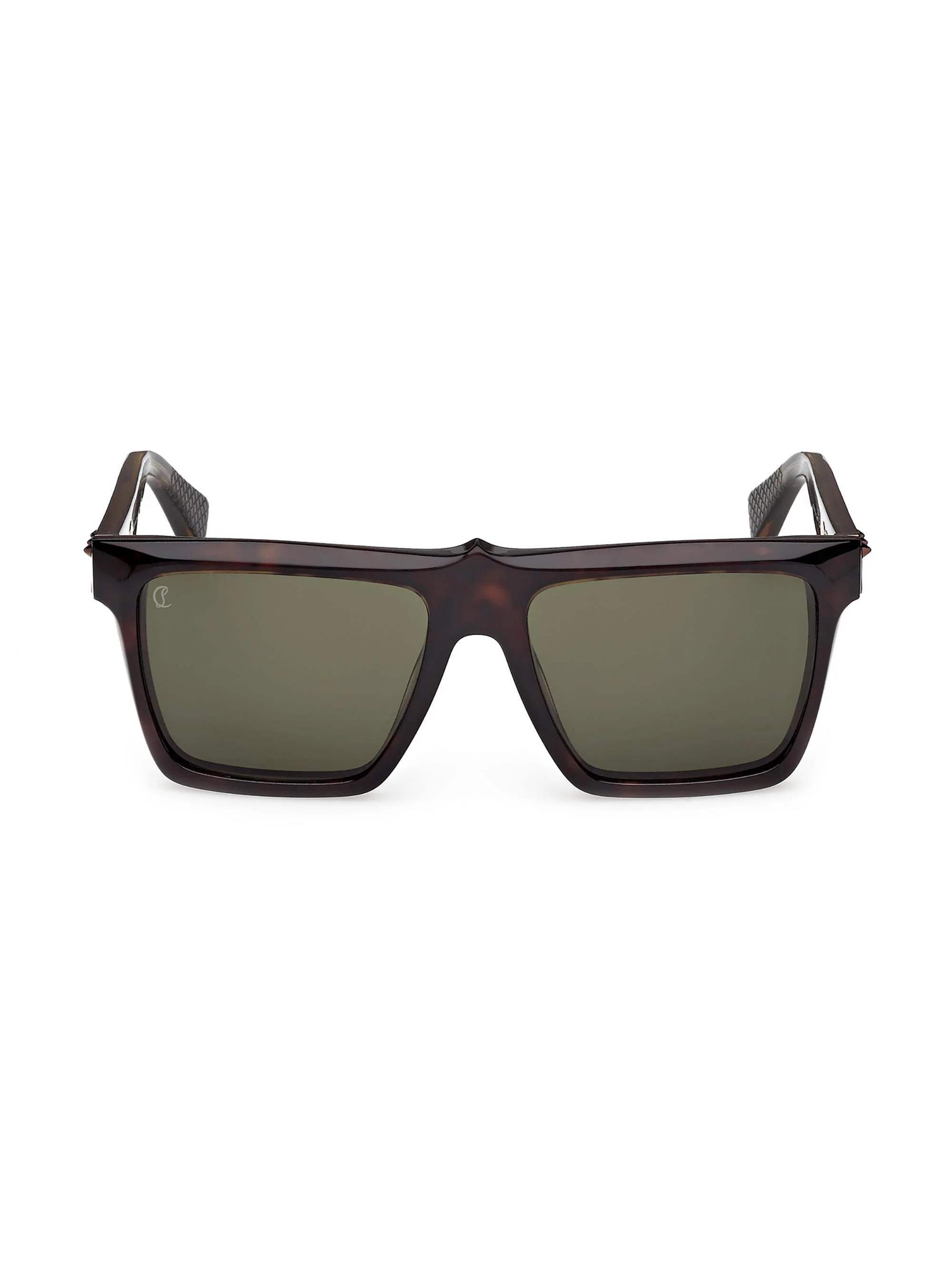 Men's 56MM Square Sunglasses - Havana Brown Green - 1