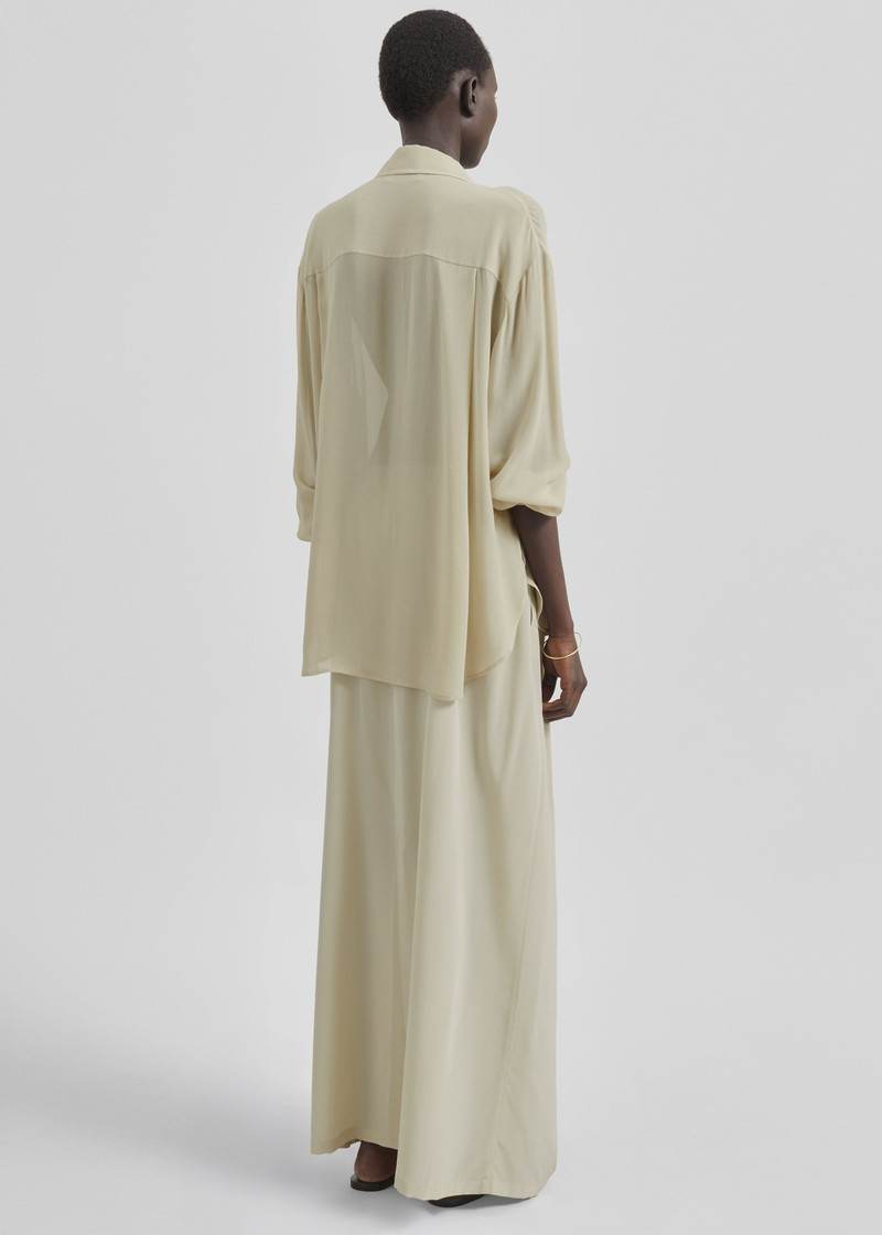 Sibena Silk Maxi Skirt - Cement 10