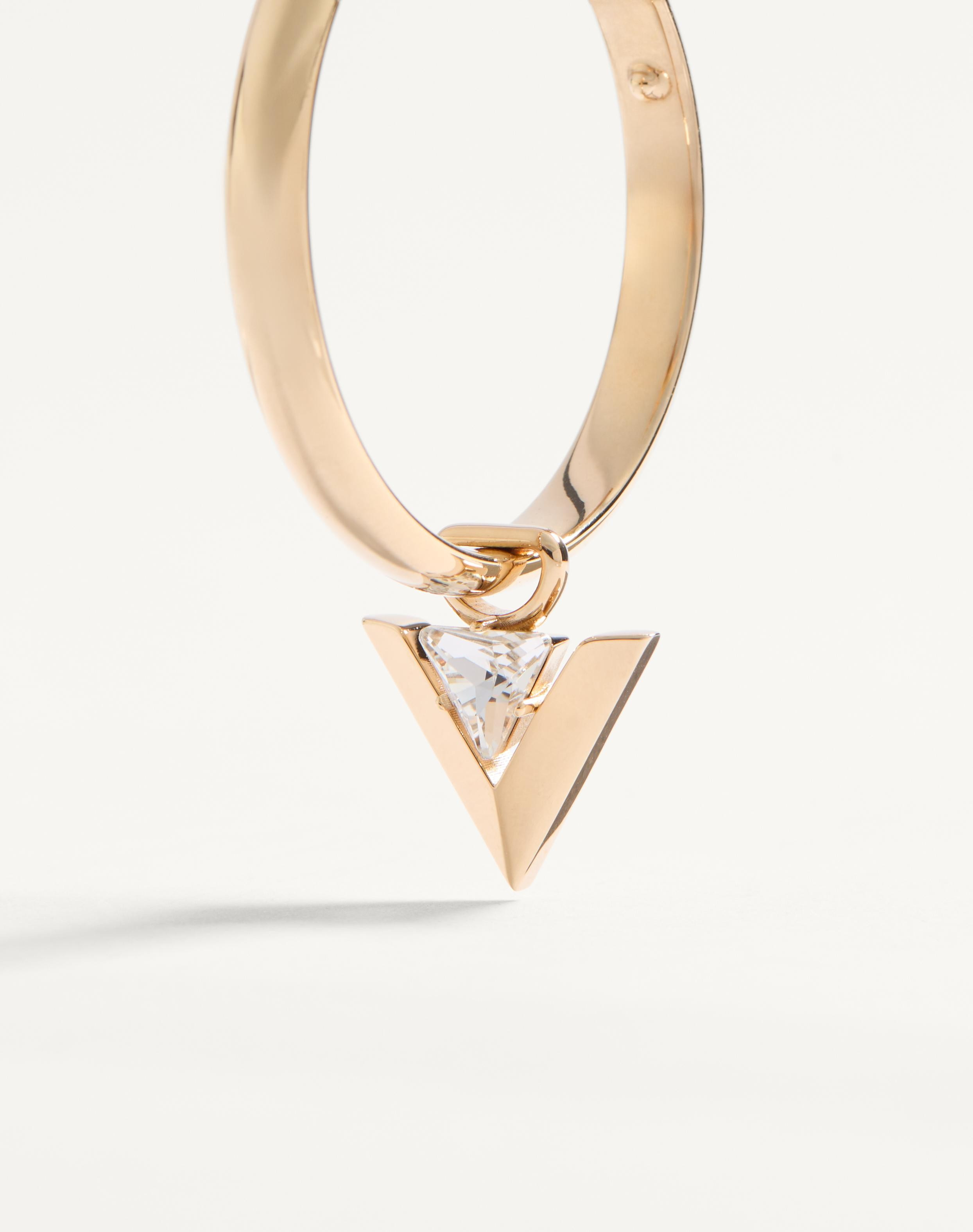 JE LES V METAL AND CRYSTAL HOOP EARRINGS - 4