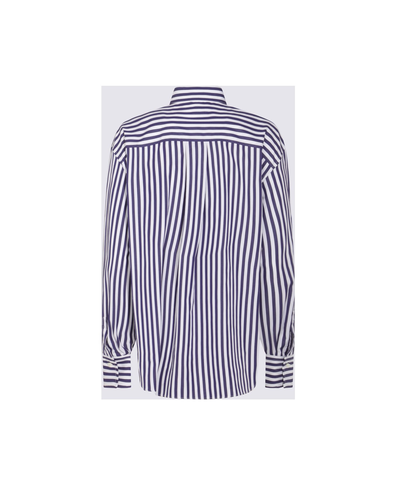 White And Blue Cotton Shirt - 2