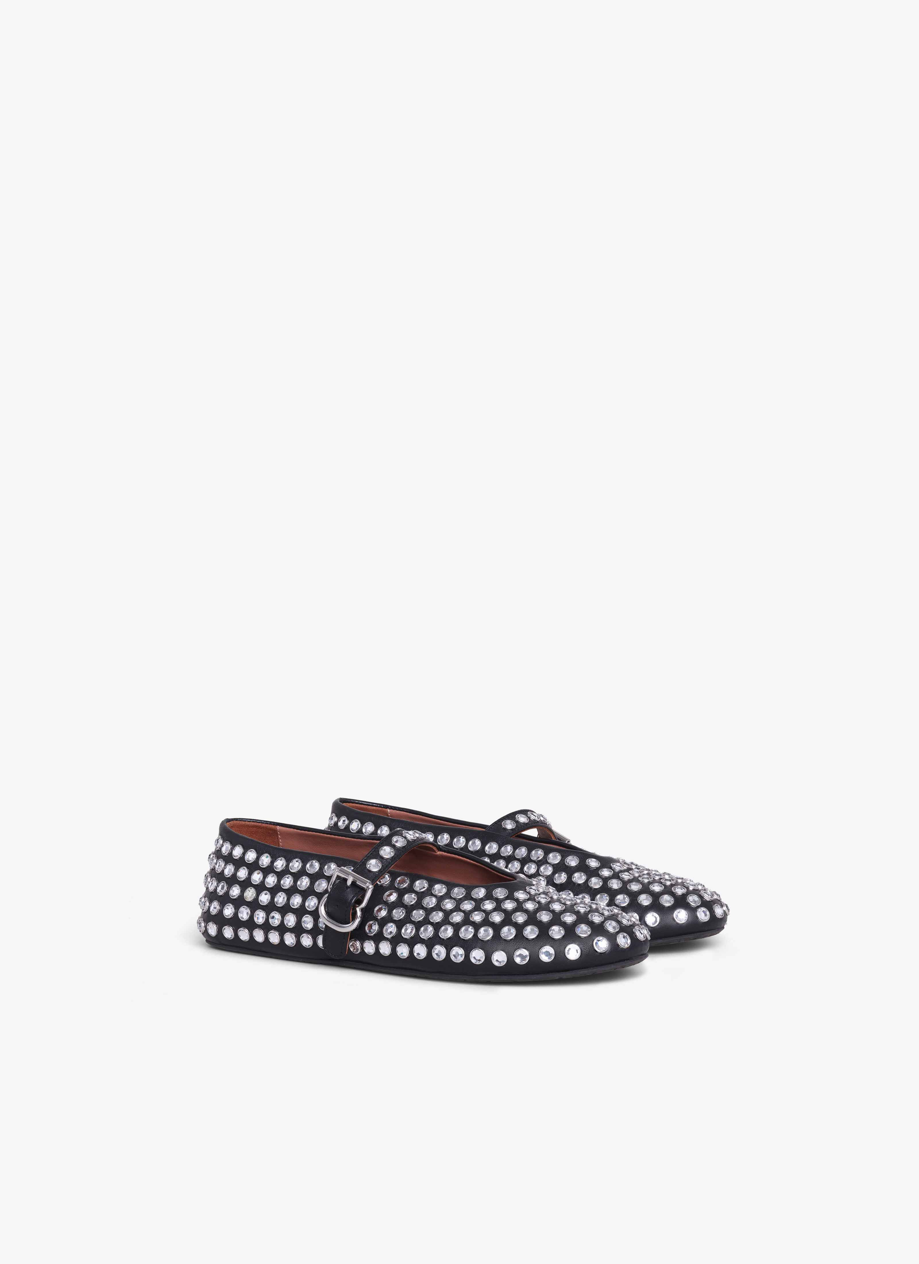 STRASS LAMBSKIN BALLET FLATS - 3