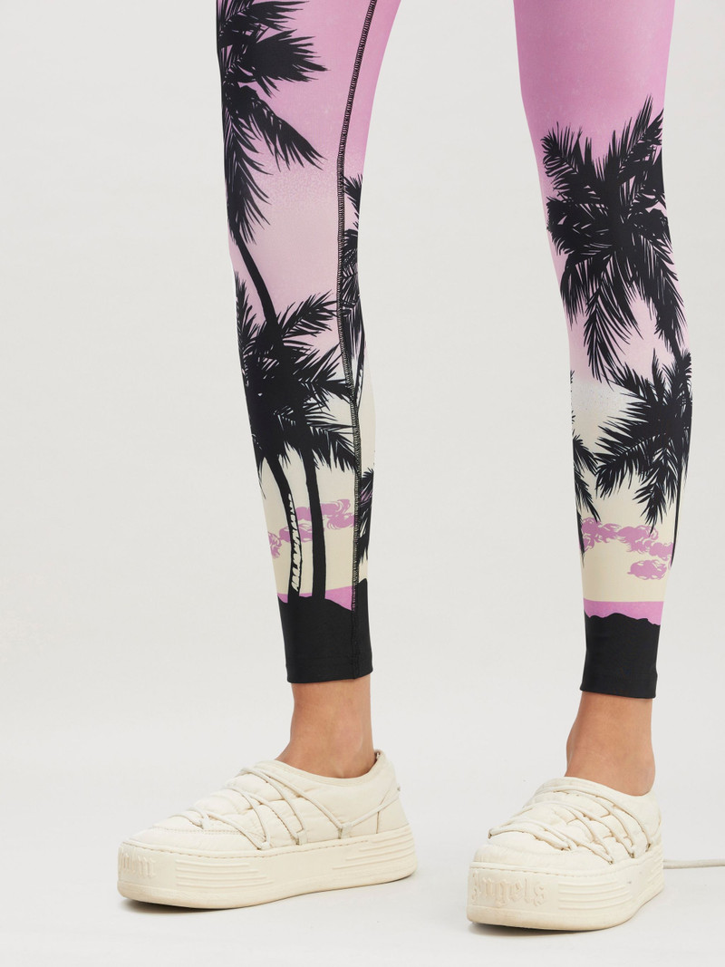 핑크 선셋 로고 Sport Leggins 6