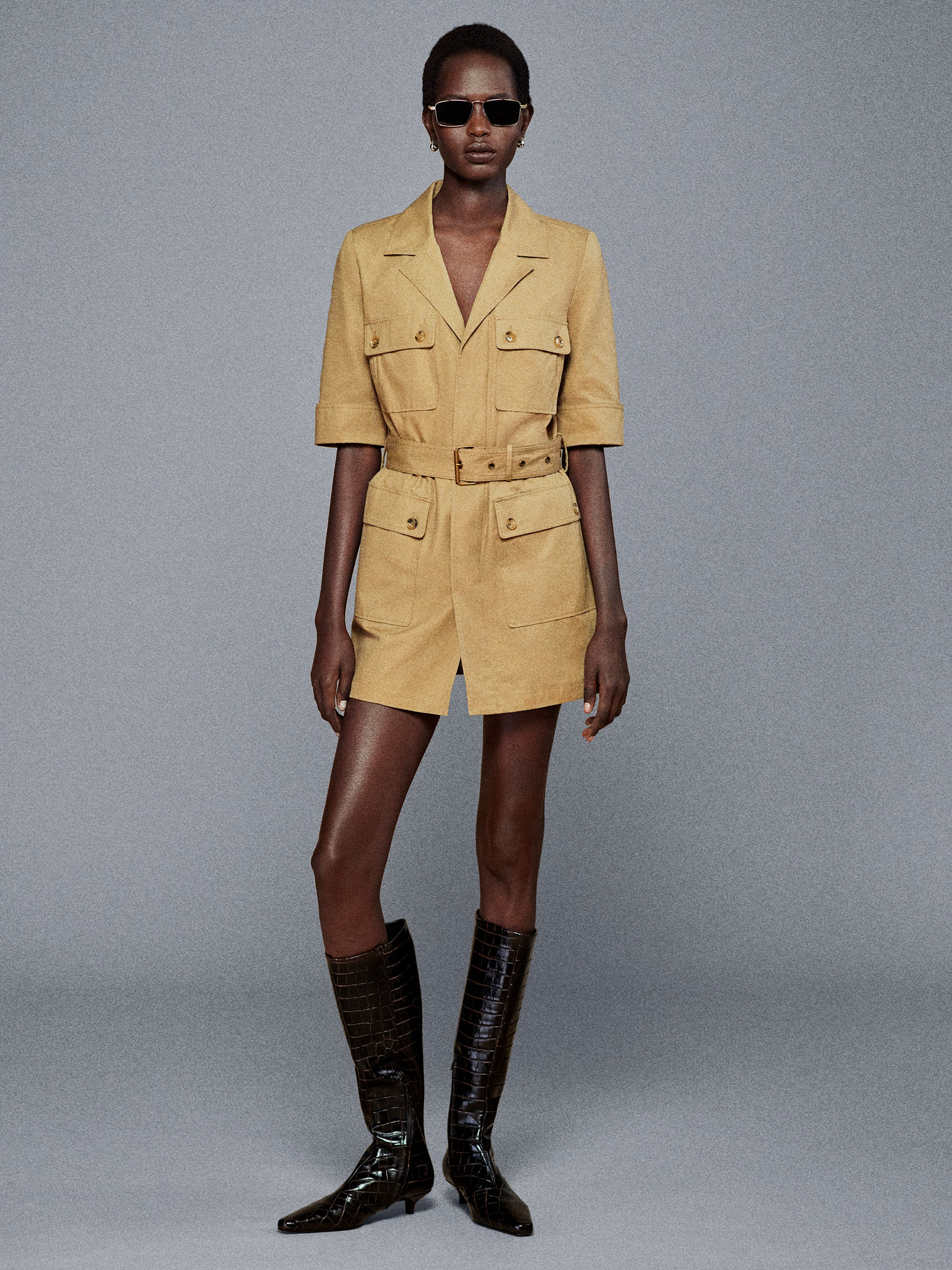 The Utility Dress in Khaki Tan - 2