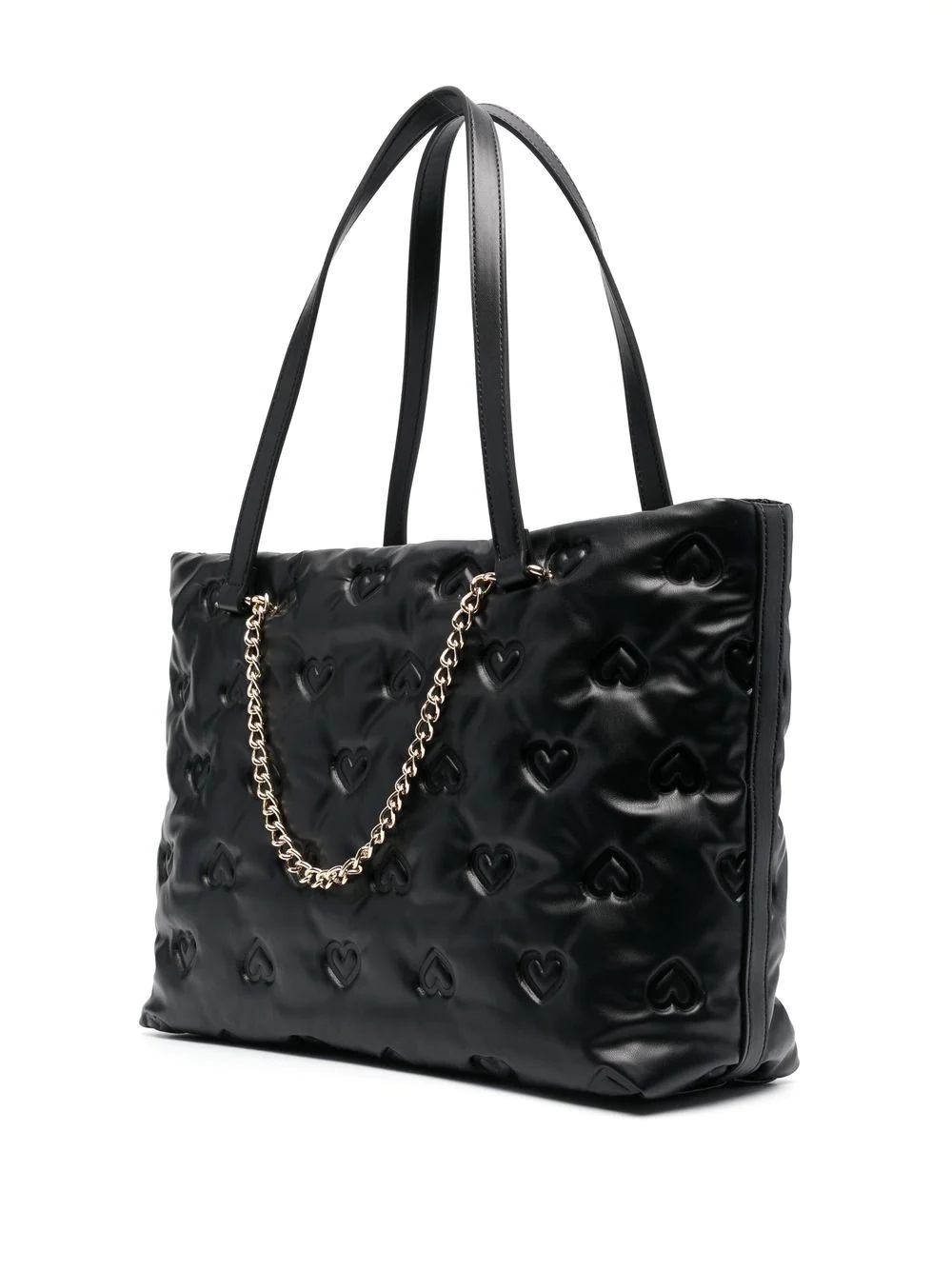 embossed heart shoulder bag - 3