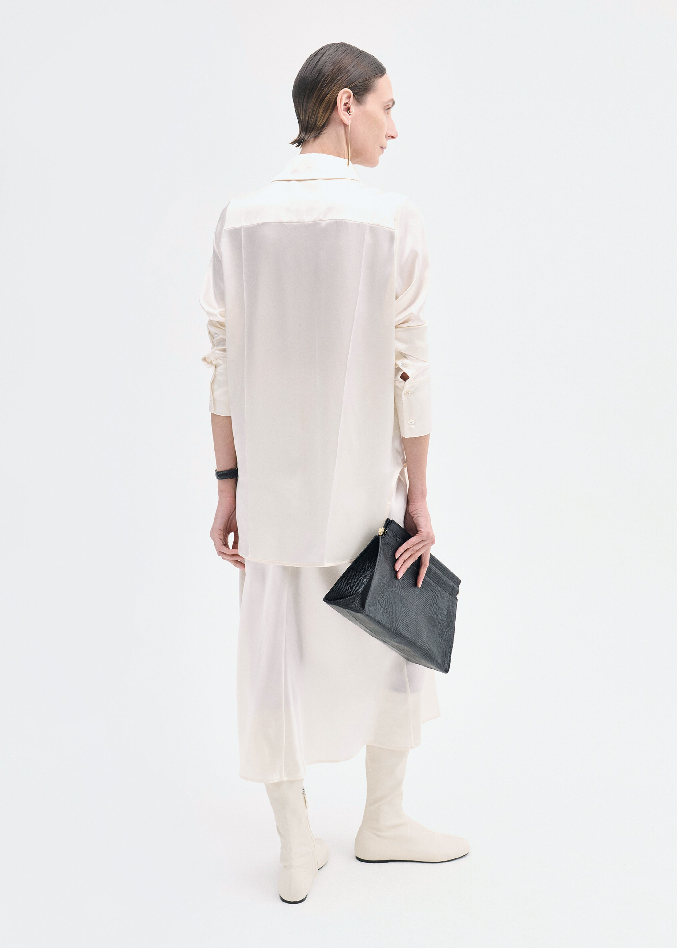 Bias Cut Slip Skirt in Silk - 4