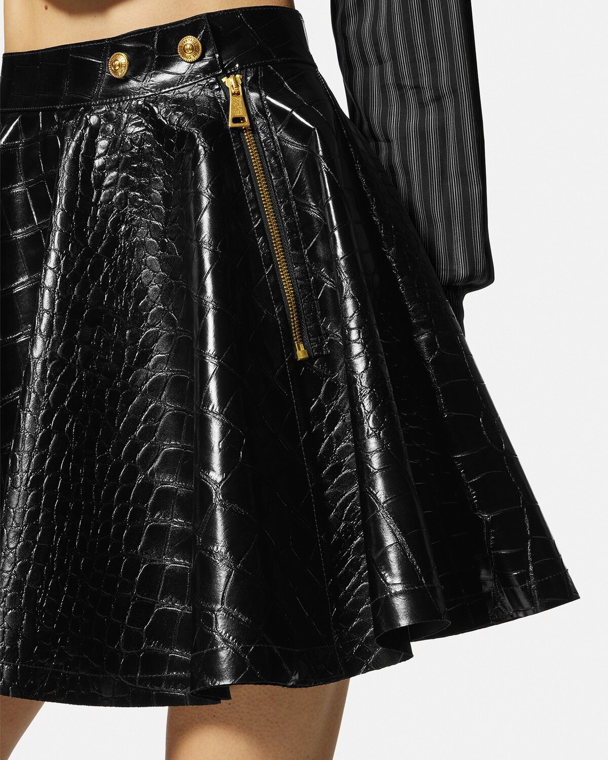 Croc-Effect Mini Skirt - 5