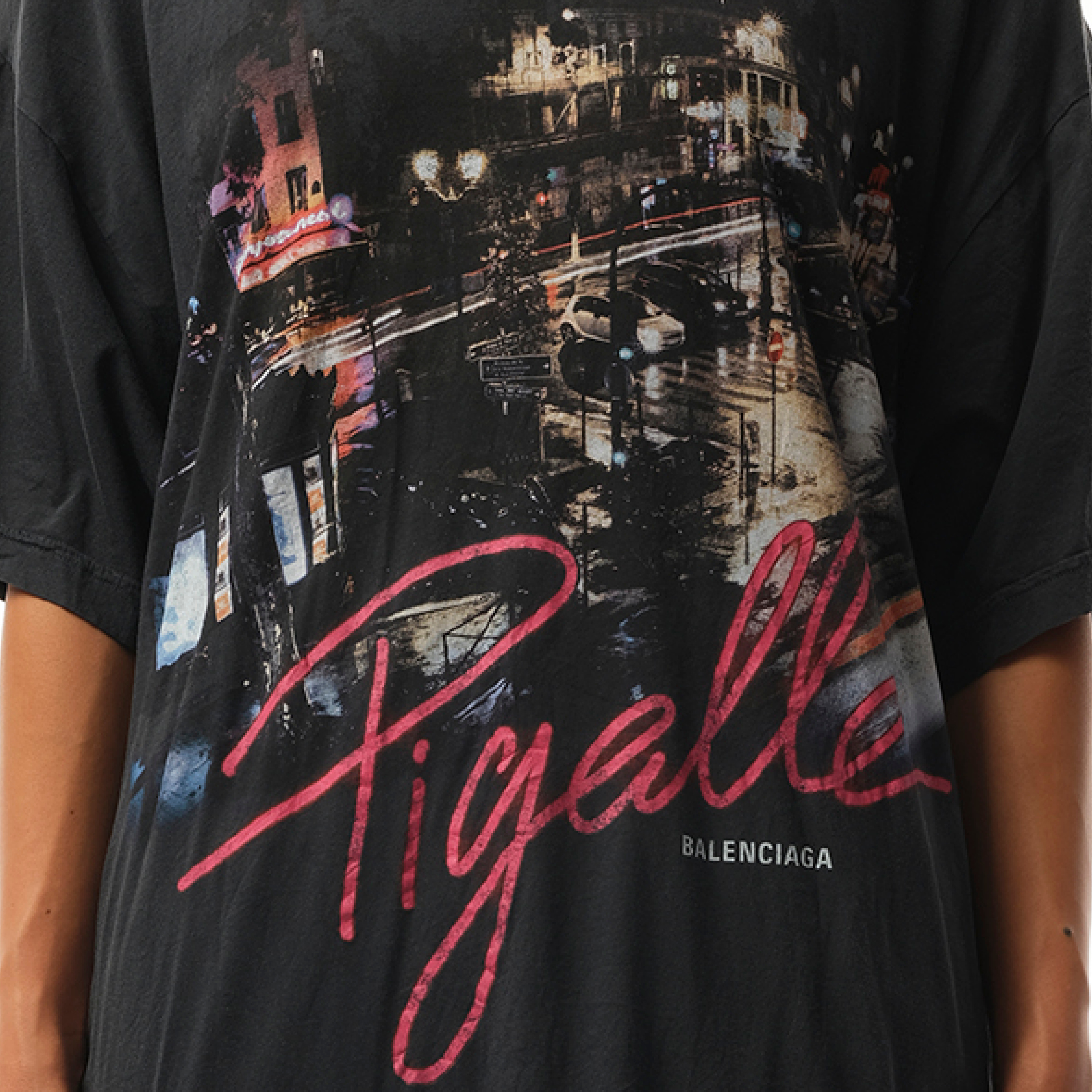 Pigalle Oversized T-Shirt in Faded Washed Black - 3