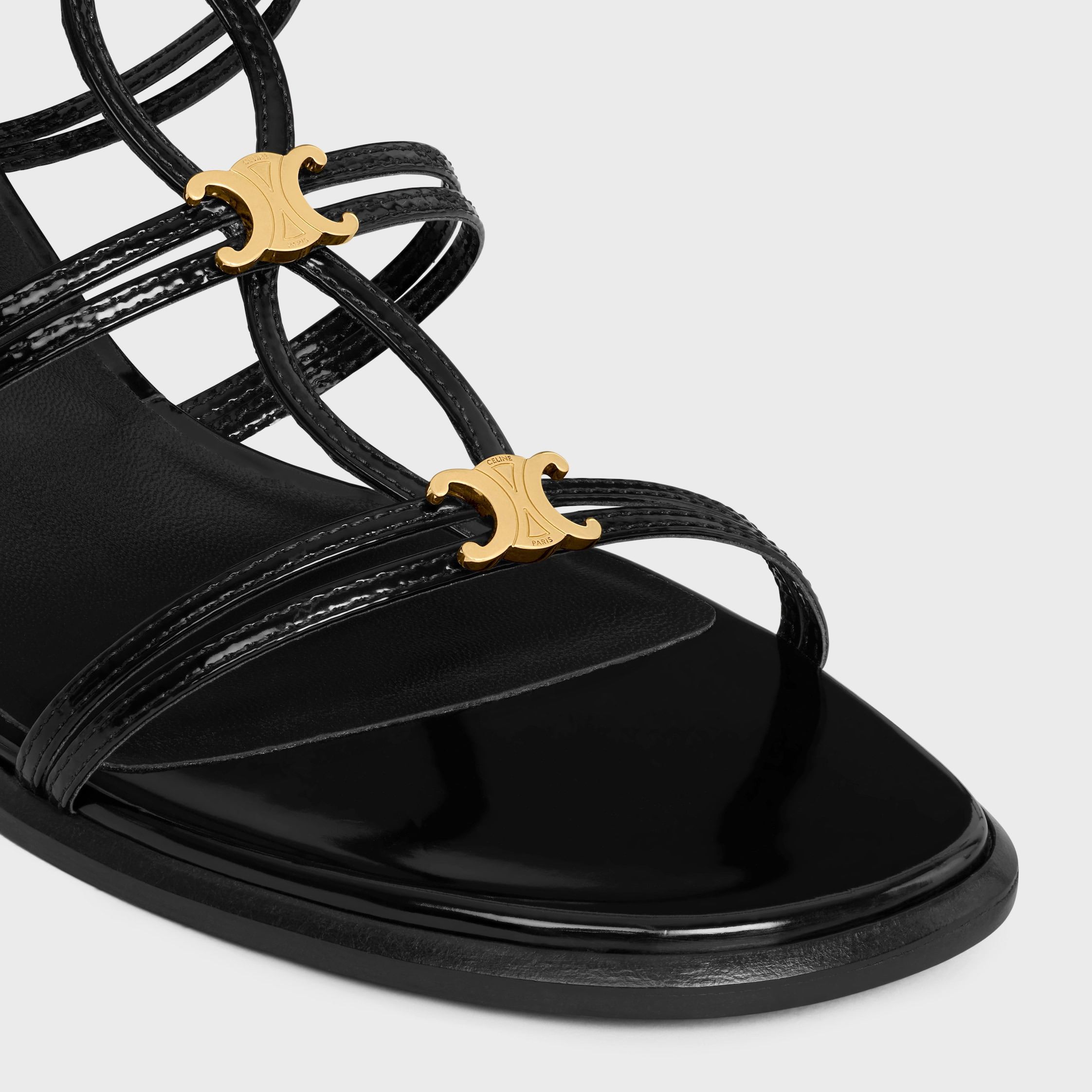 CELINE CLEMENCE MULTI TRIOMPHE SANDAL in GLOSSY CALFSKIN - 4