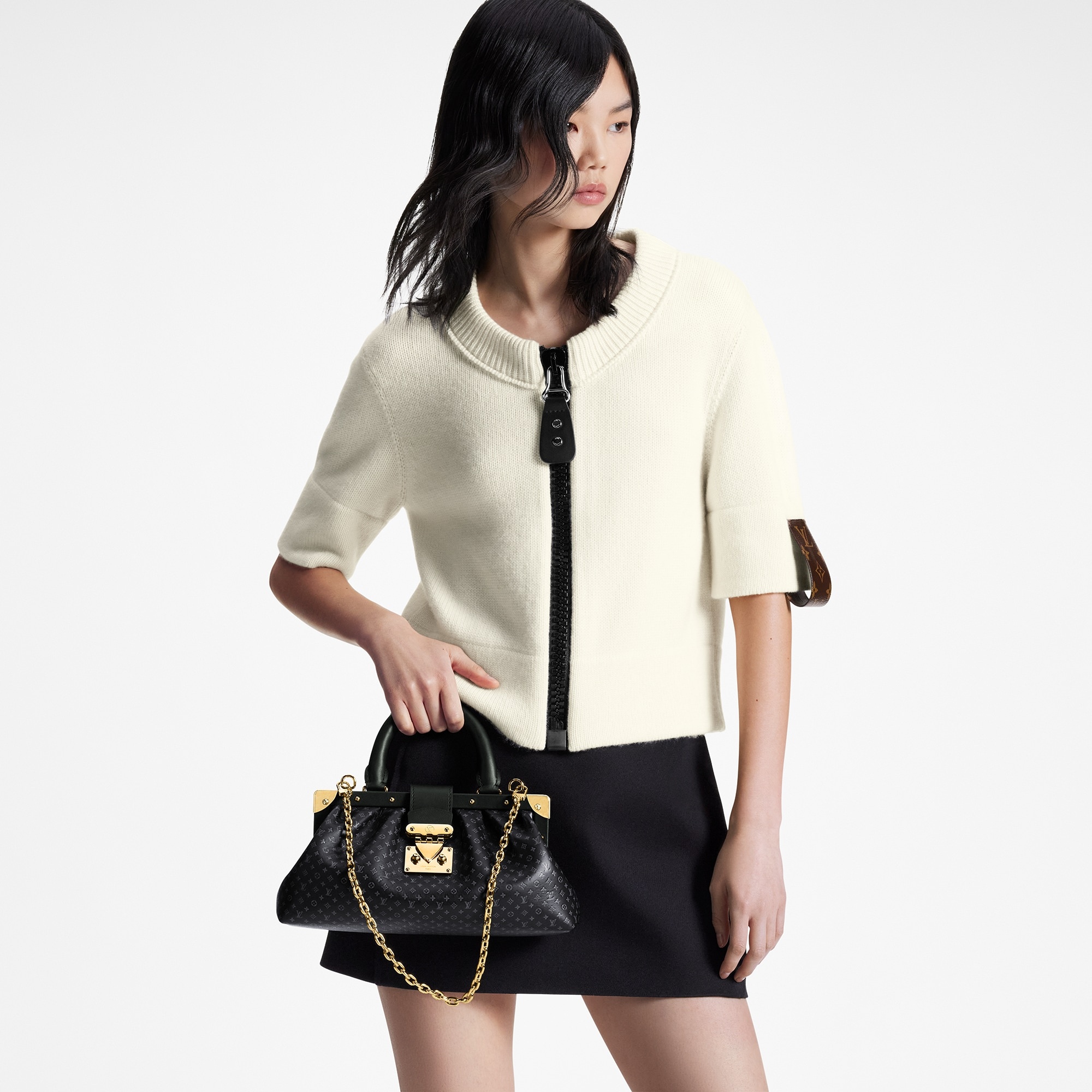 XXL Zipper Three-Quarter Sleeves Cardigan - 5