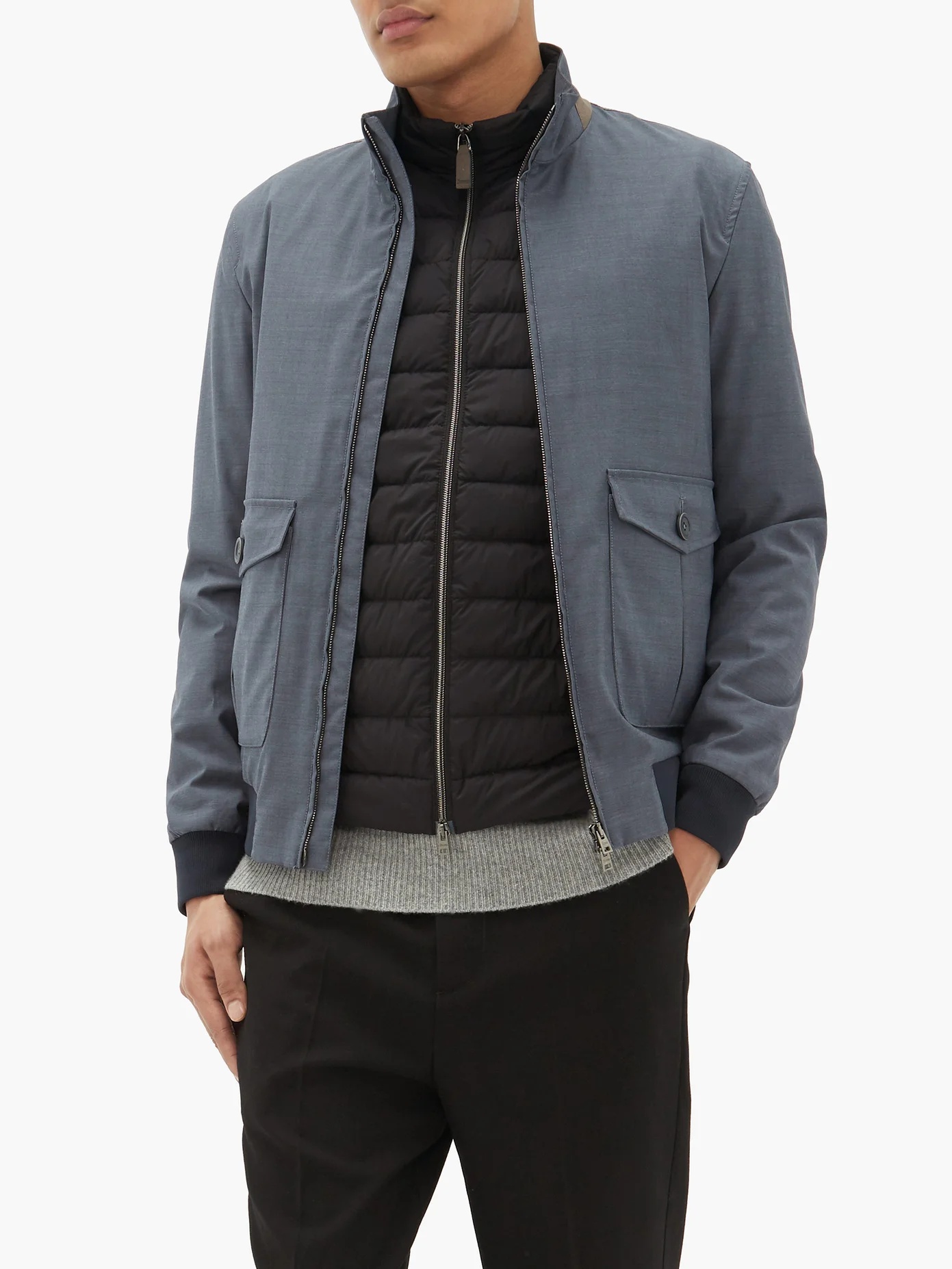 X Loro Piana stand-collar technical canvas jacket - 2