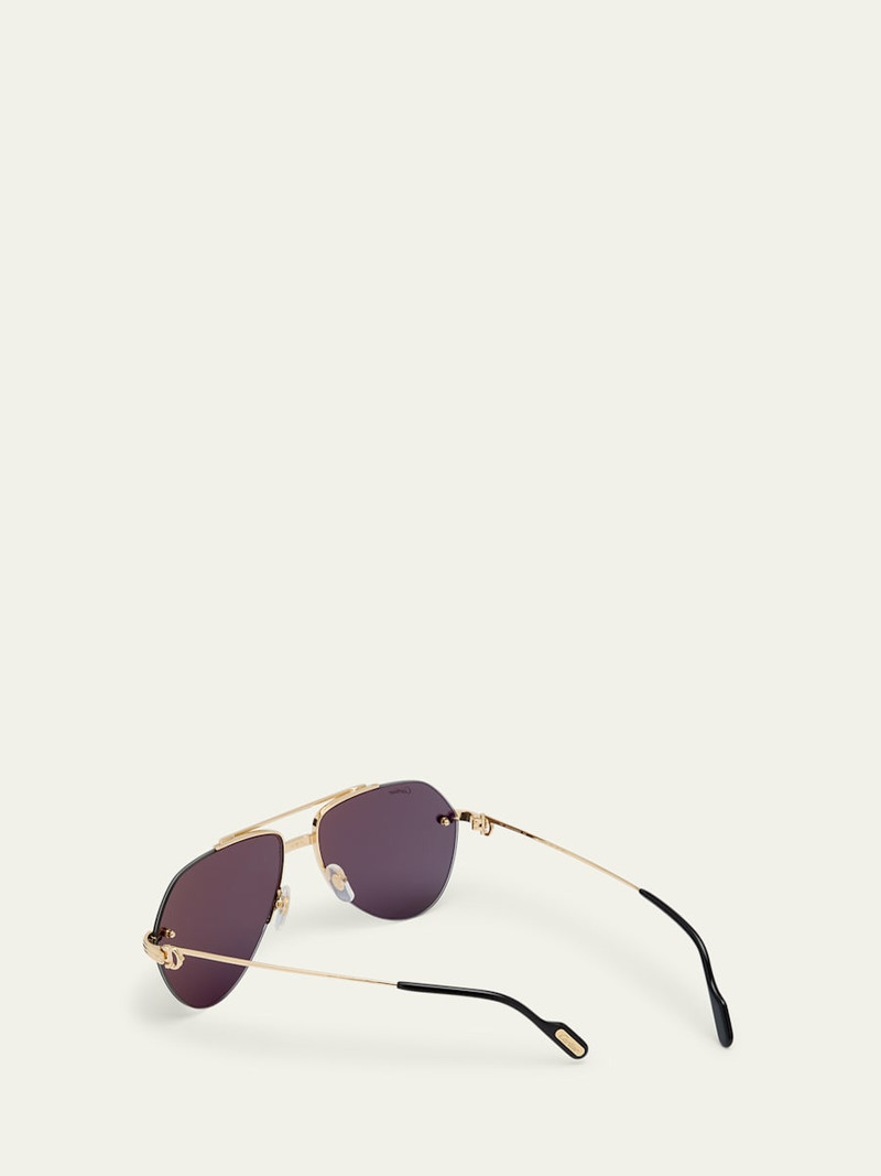 Cartier Men's Metal Aviator Sunglasses outlook