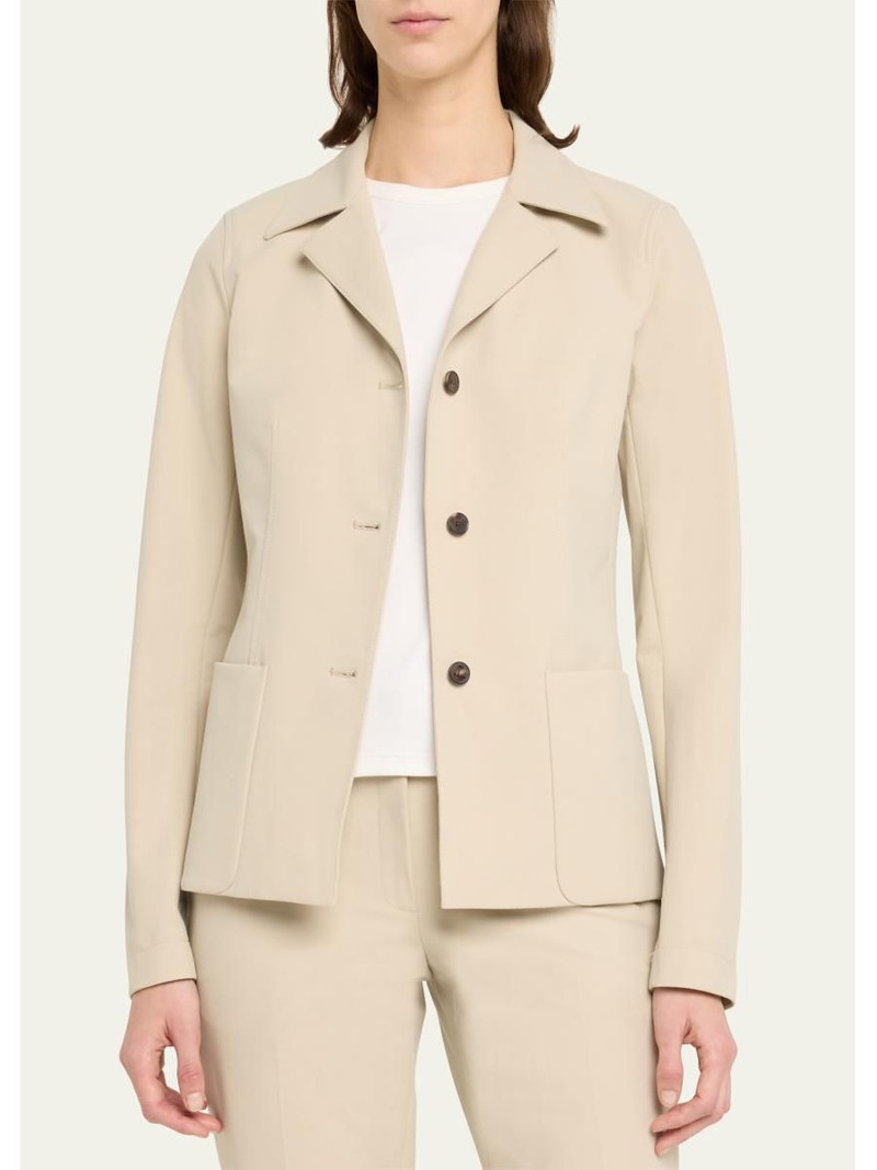 Notched-Lapel Techno Stretch Twill Jacket 4