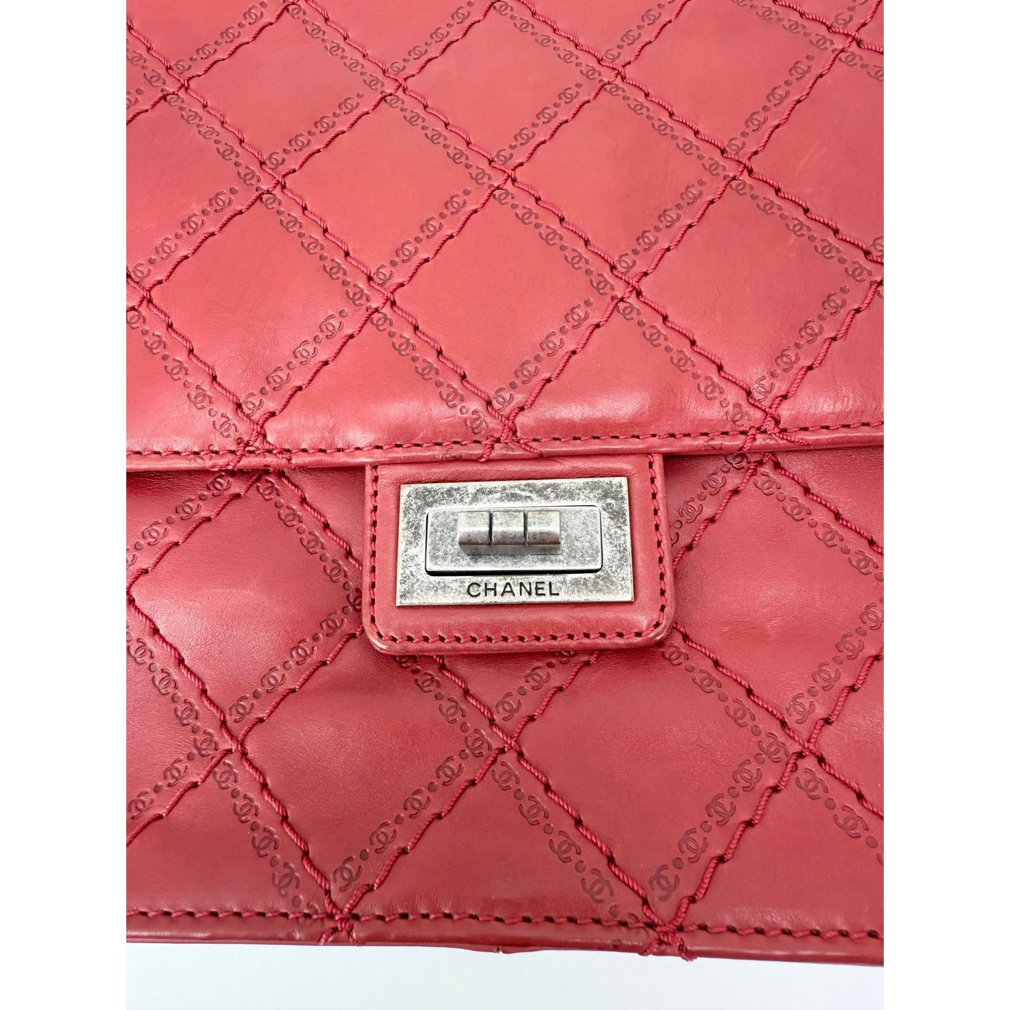 Chanel Calfskin CC Crave Reissue Crown Jumbo Flap Light Red Bag - 10