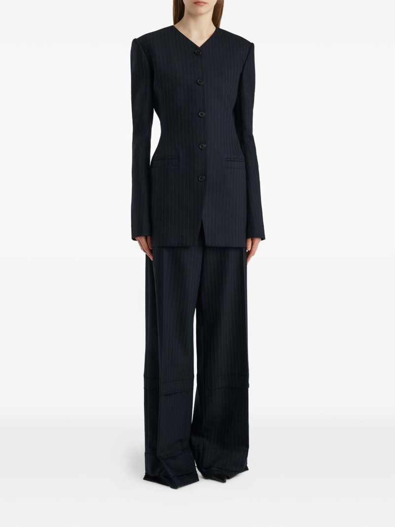 KHAITE Naran pinstripe button jacket outlook