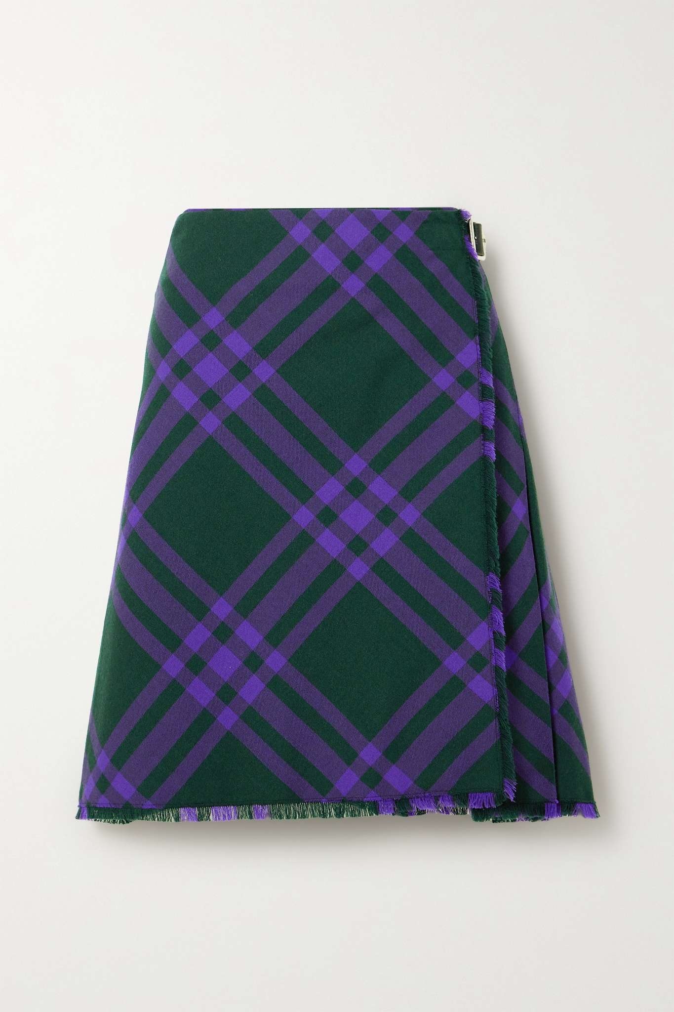 Wrap-effect checked woven skirt - 1