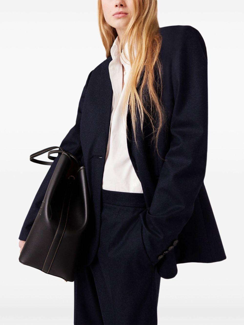 single-breasted flannel blazer - 2