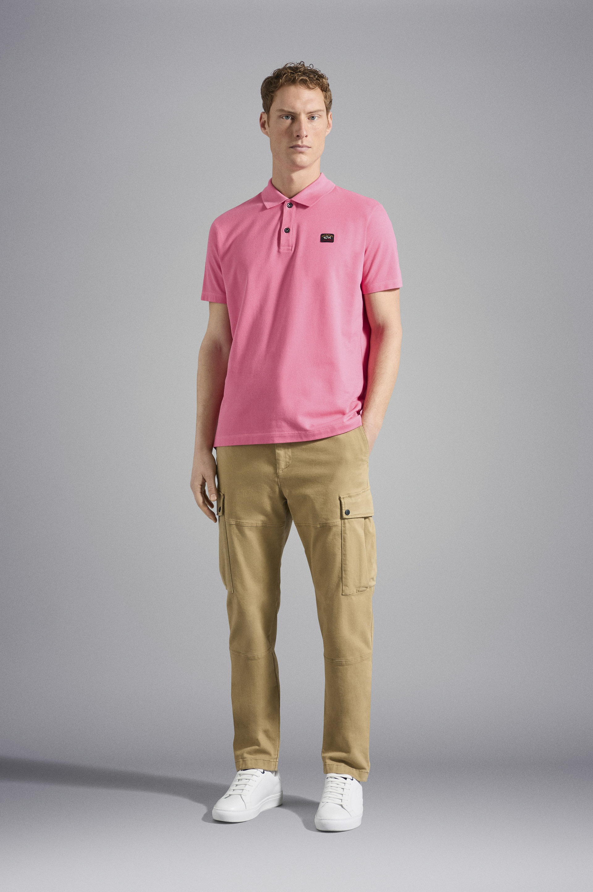 COTTON PIQUÉ POLO SHIRT WITH ICONIC BADGE - 2