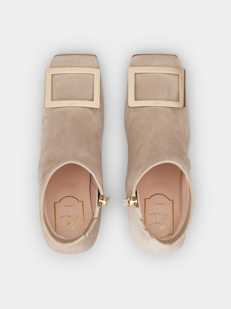 Viv' Square Metal Buckle Ankle Boots in Suede 4