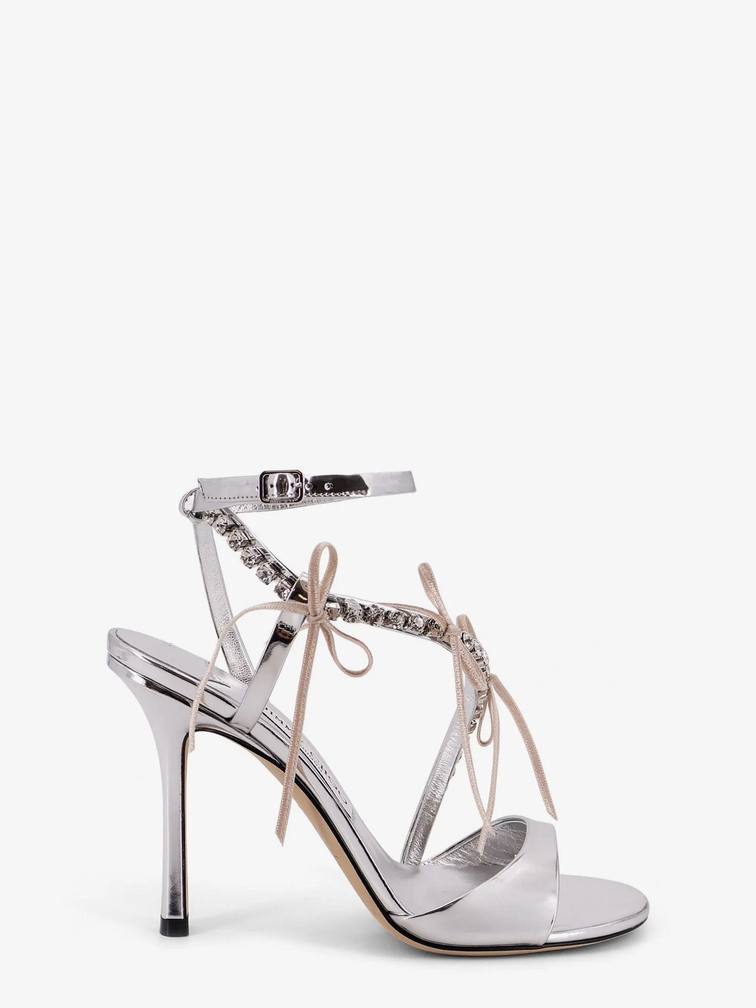 Lula Leather Sandals With Rhinestone Detail - 1