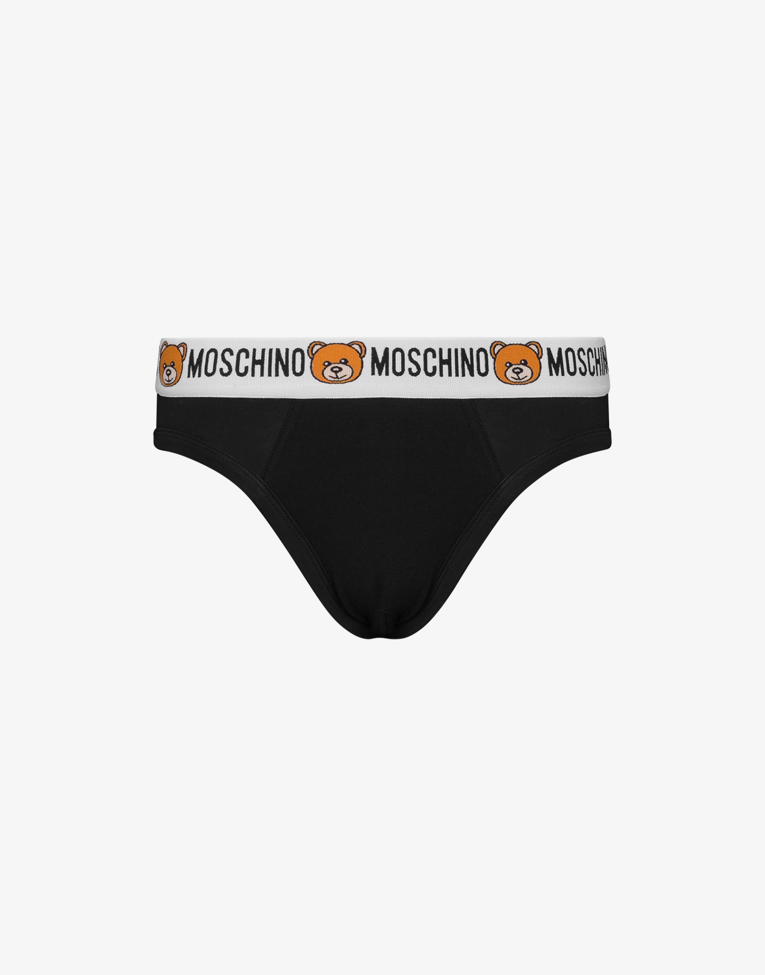 COTTON JERSEY BRIEFS WITH MOSCHINO TEDDY BEAR - 1
