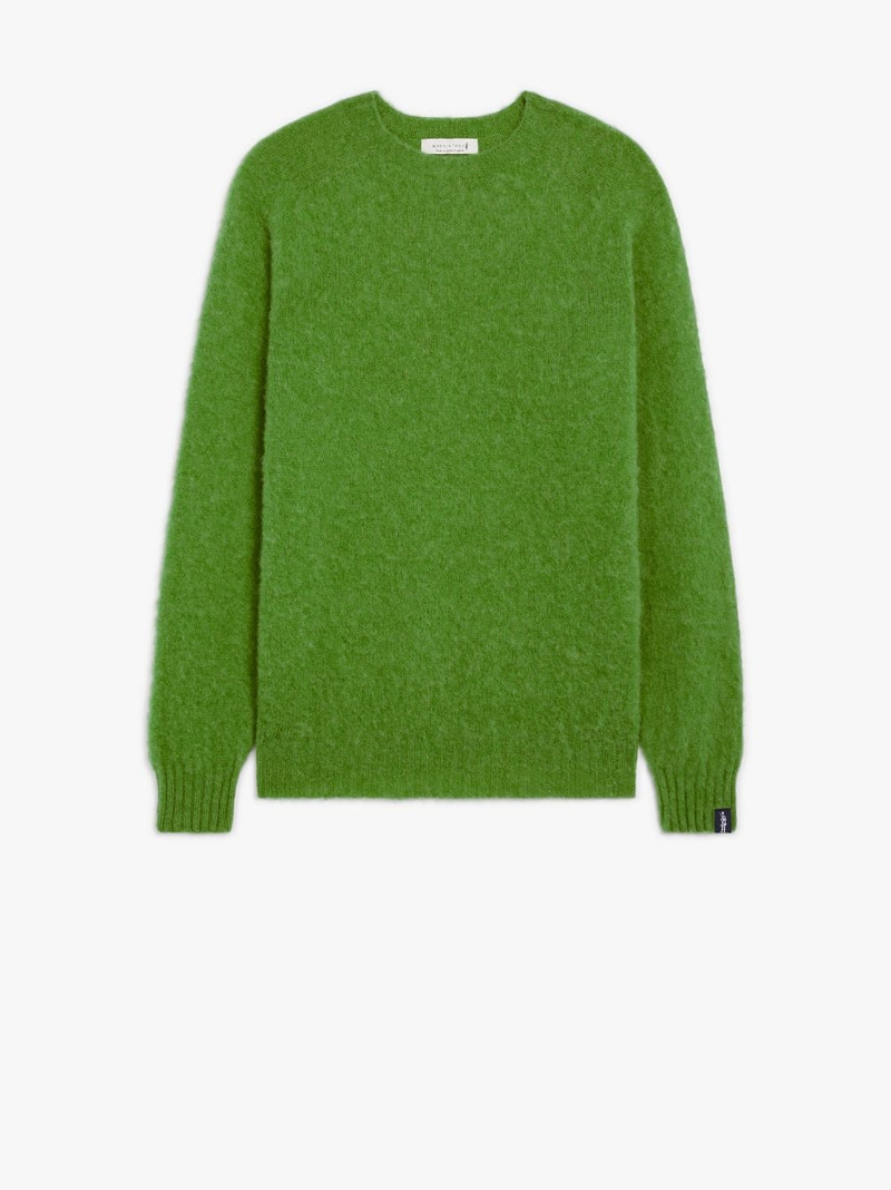 HUTCHINS GREEN WOOL CREW NECK SWEATER 1